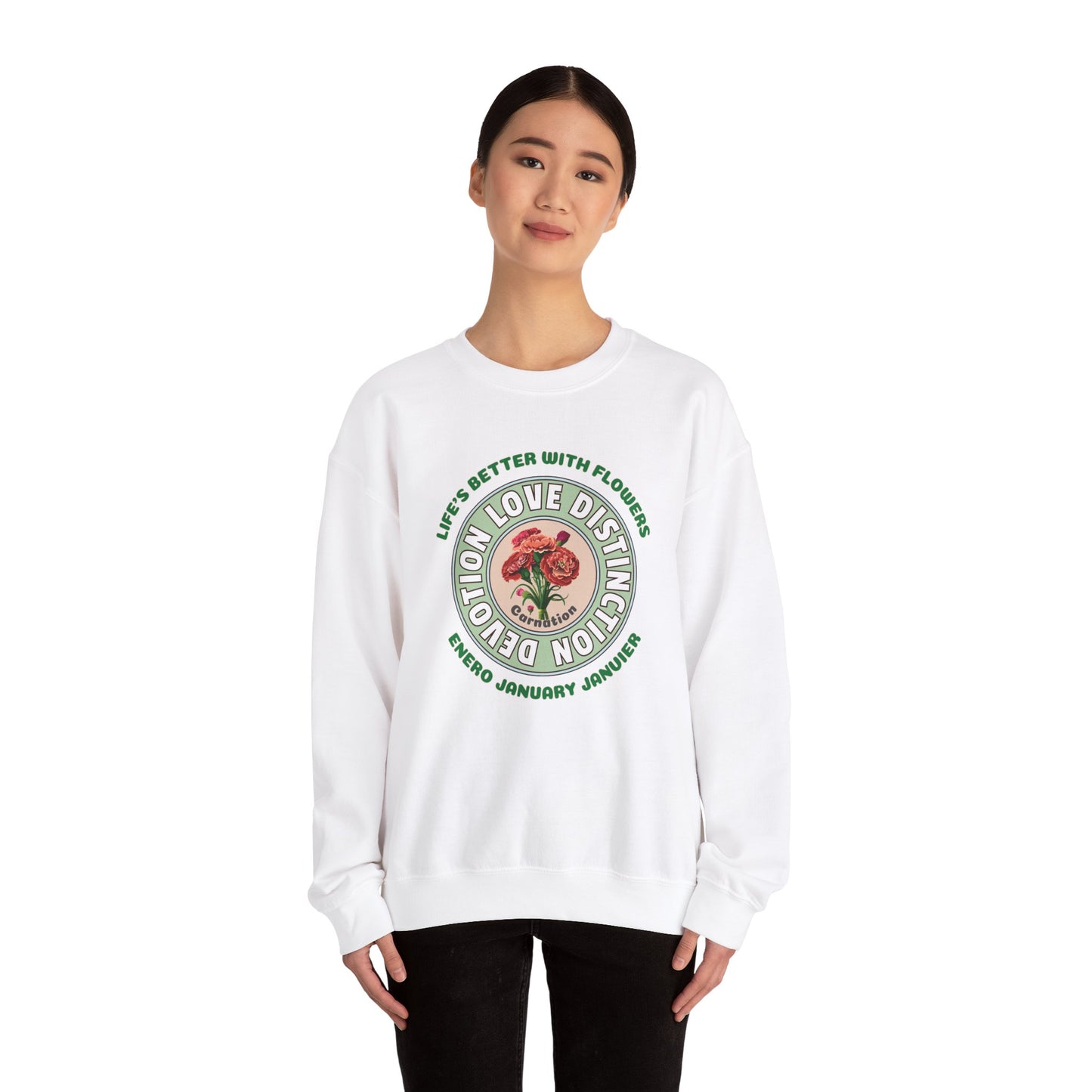 January Carnation Crew Neck Sweatshirt