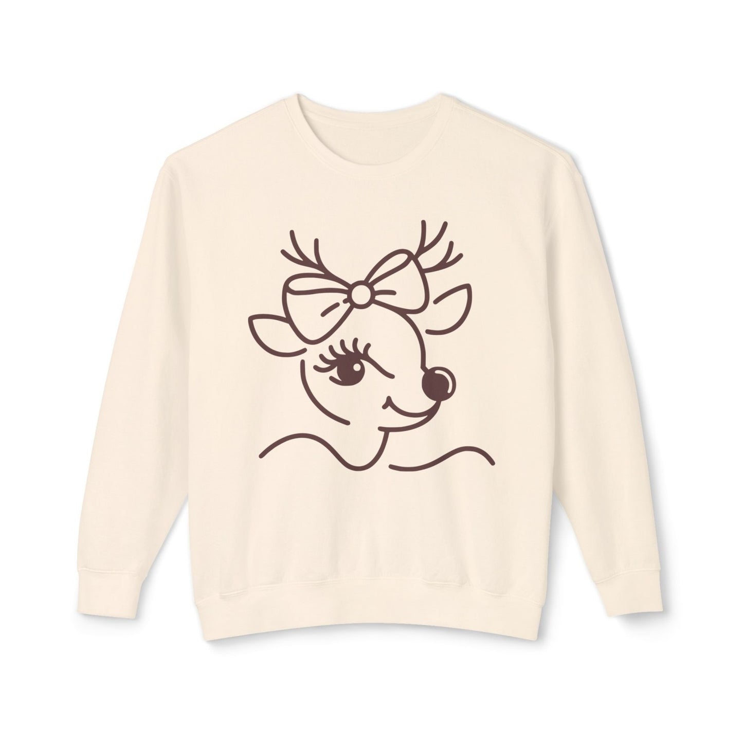 Comfy Sweatshirt with Coquette Inspired Reindeer