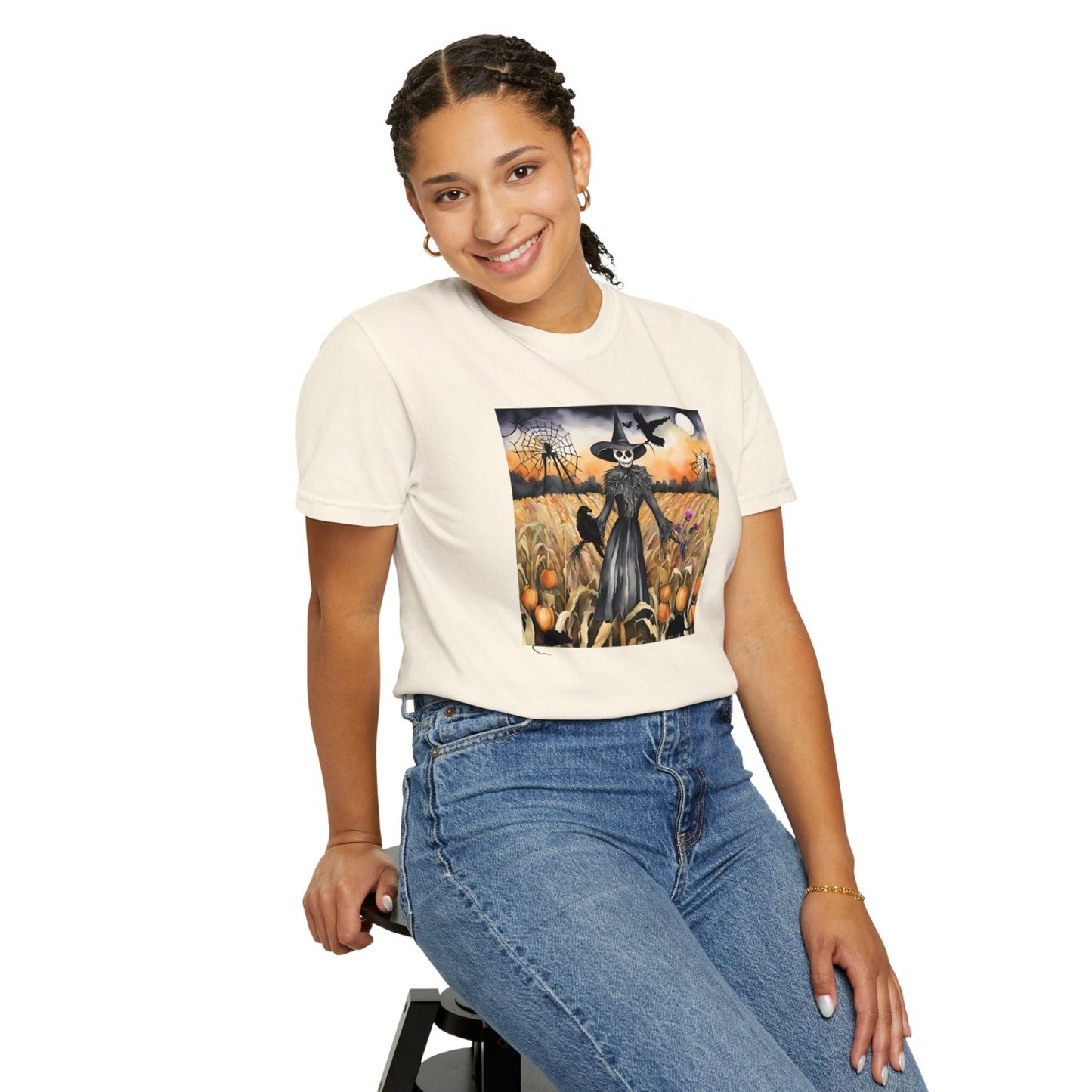 Vintage Inspired Halloween T-Shirt Featuring Scarecrow