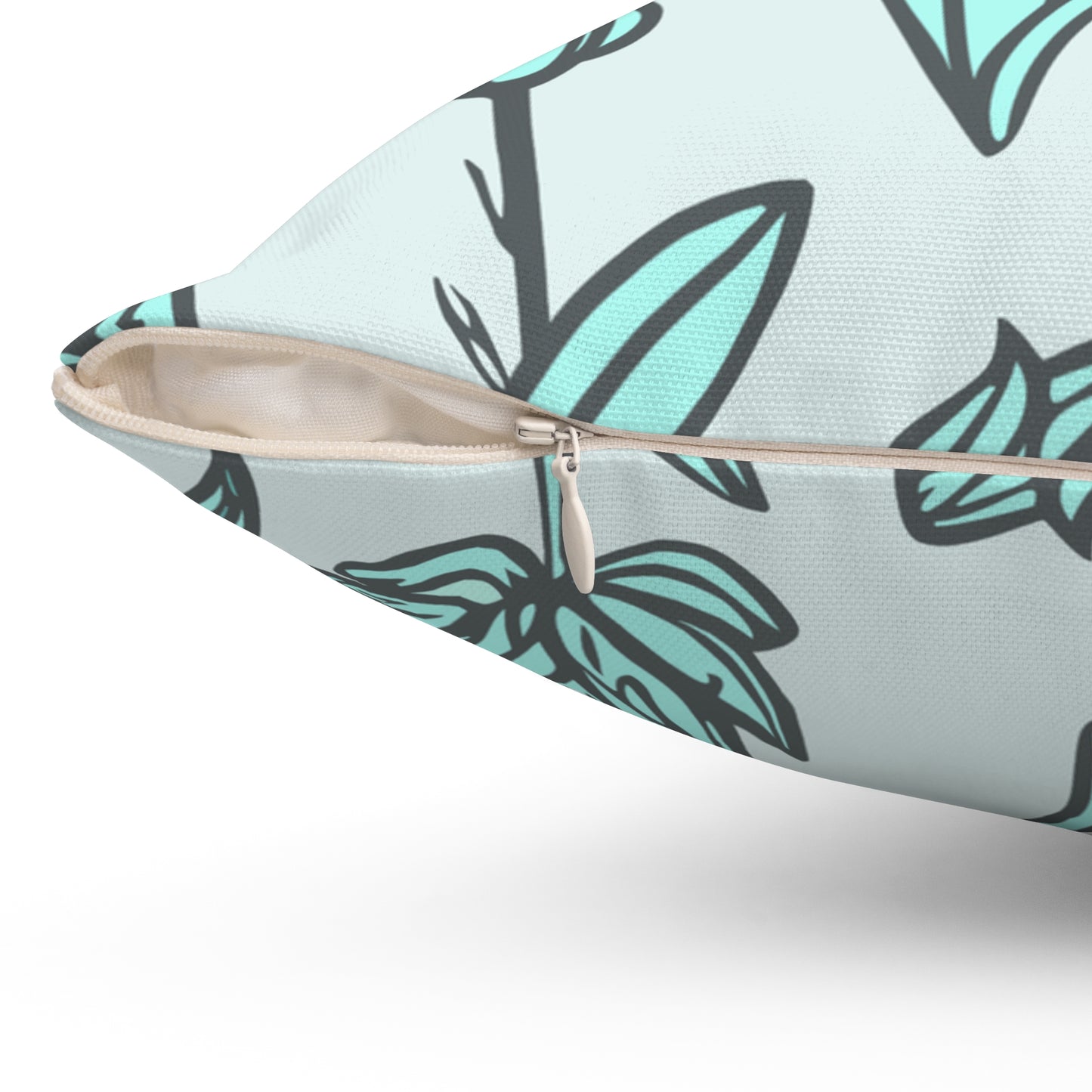 Chic Square Pillow Featuring Fringed Parrot Tulip Pattern