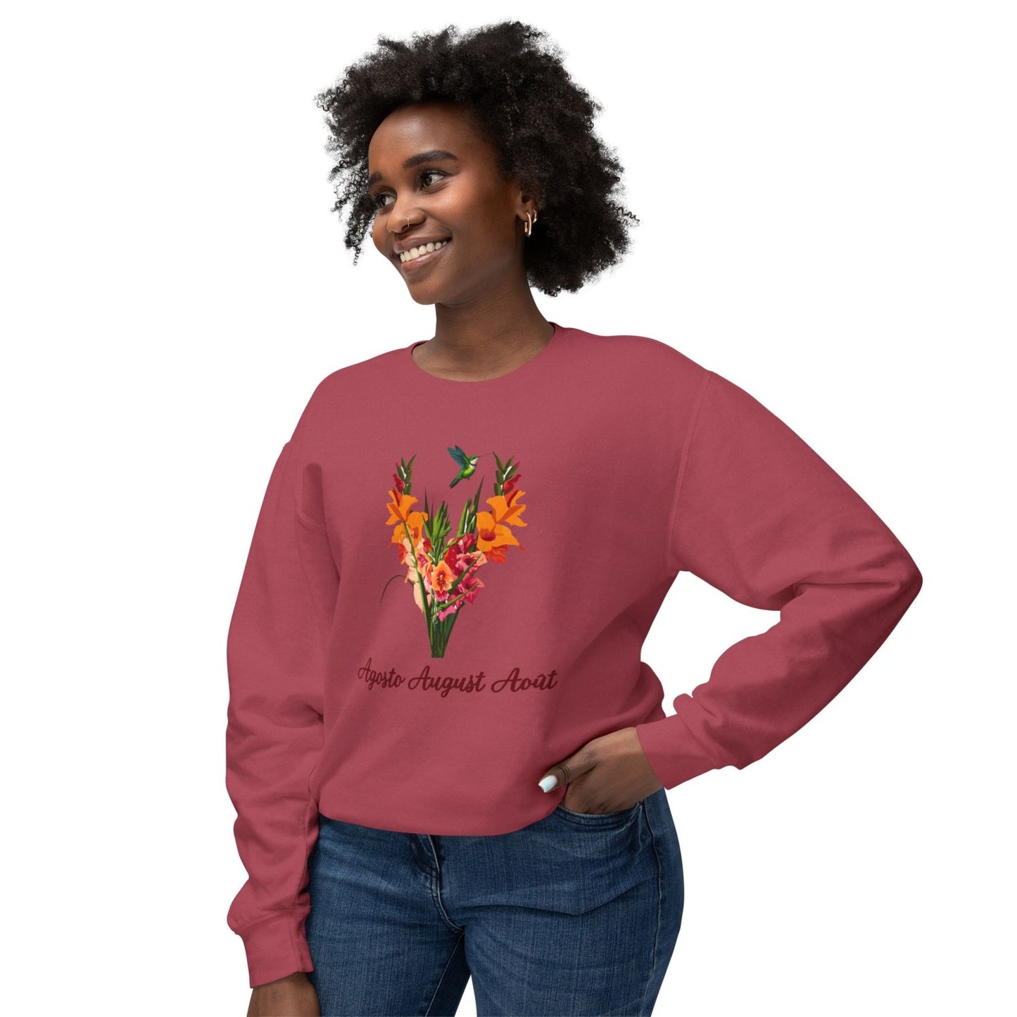 August Inspired Floral Sweatshirt Featuring Gladiolus Flowers