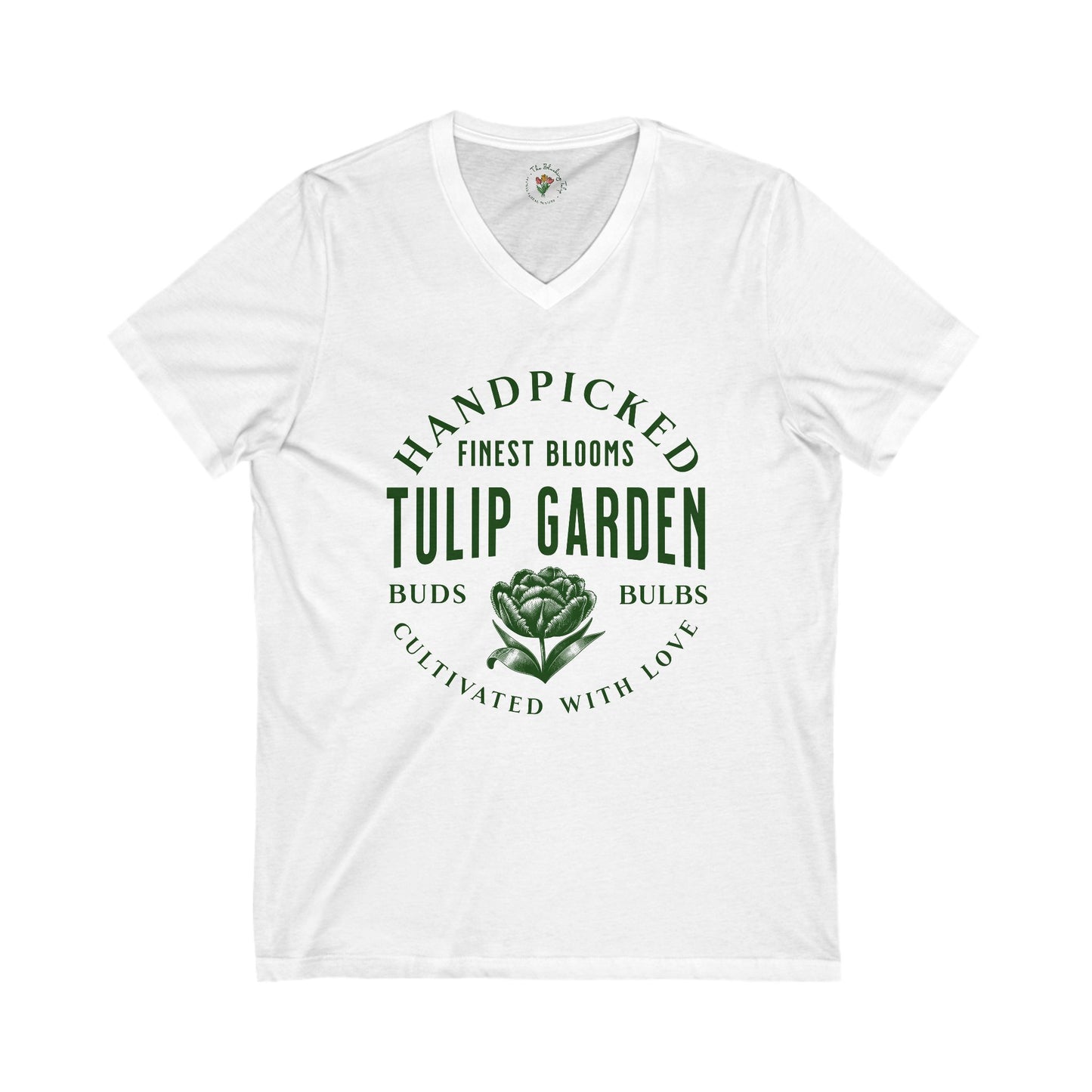 Cultivated With Care Floral Inspired Vintage Jersey Short Sleeve V-Neck Tee
