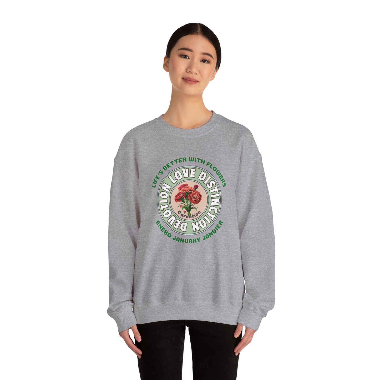 January Carnation Crew Neck Sweatshirt