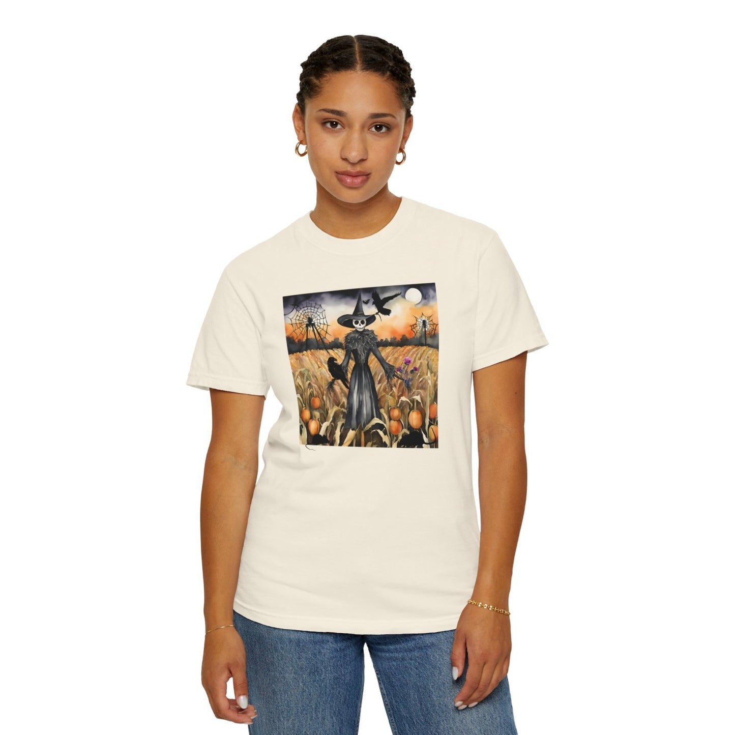 Vintage Inspired Halloween T-Shirt Featuring Scarecrow