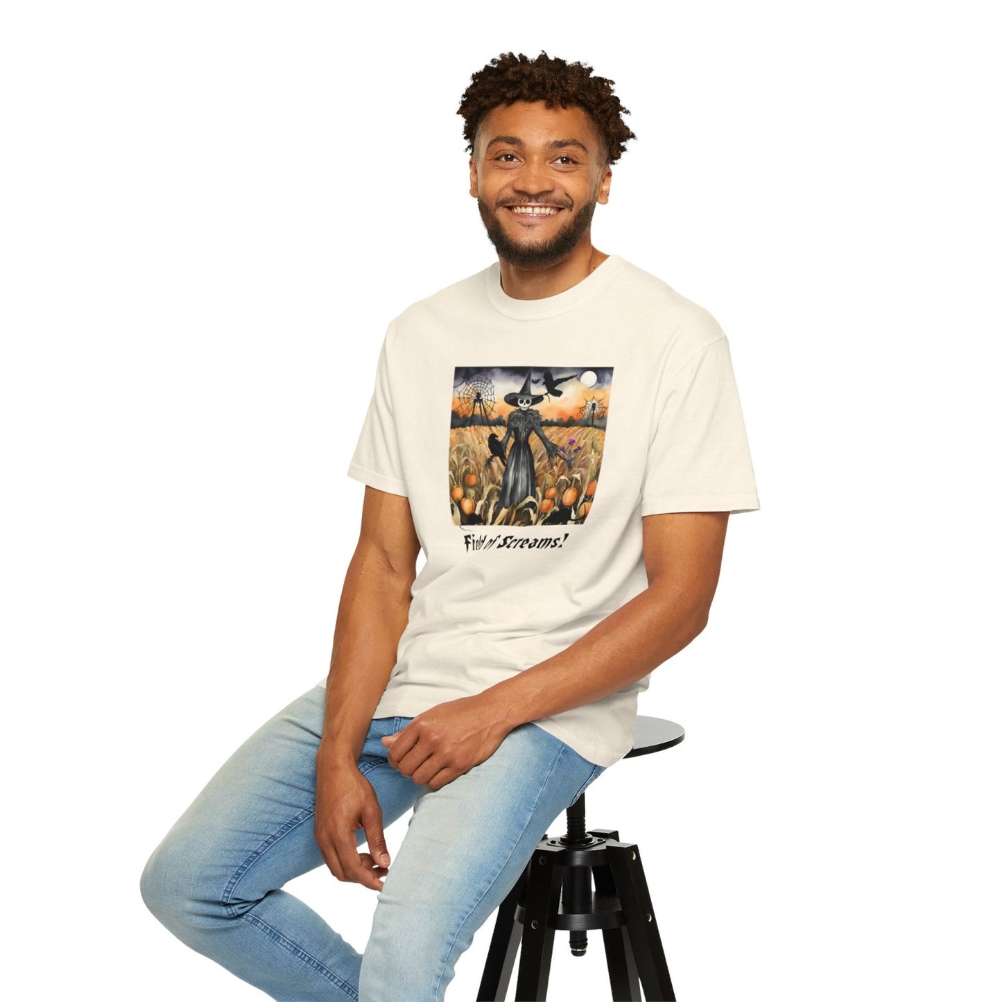 Vintage Inspired Halloween T-Shirt Featuring Scarecrow