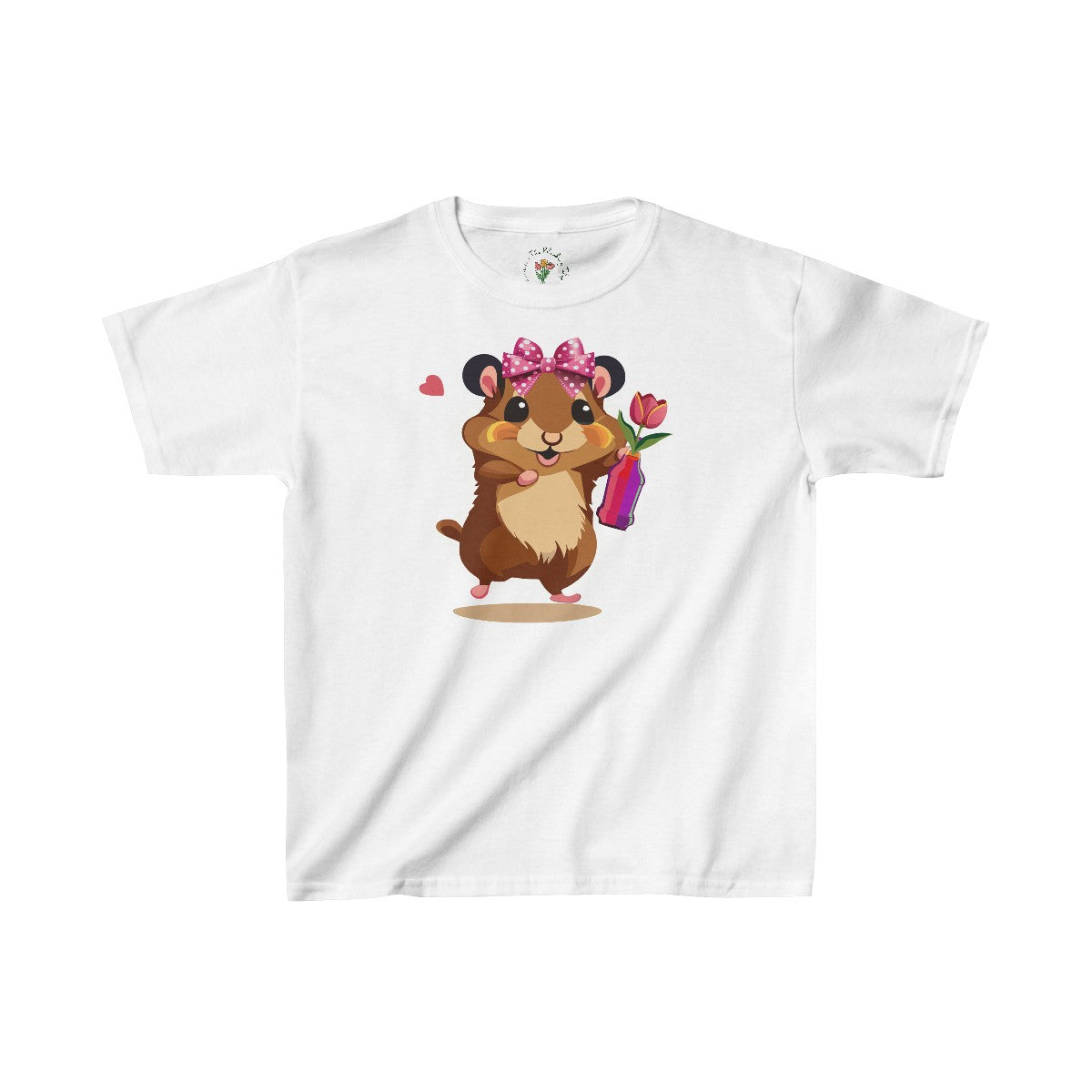 Girl Hammy with Tulip Kids Heavy Cottonâ„¢ Tee