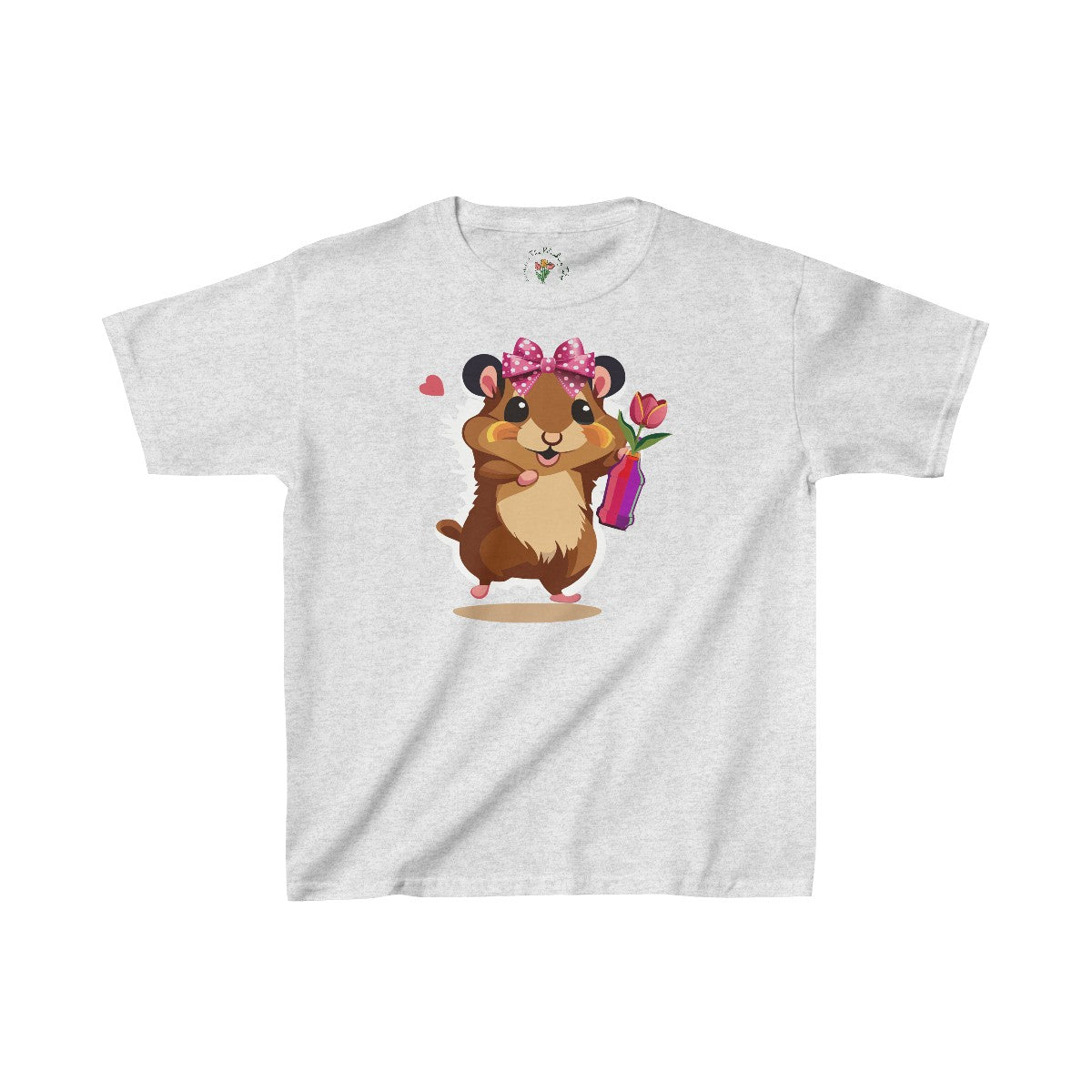 Girl Hammy with Tulip Kids Heavy Cottonâ„¢ Tee