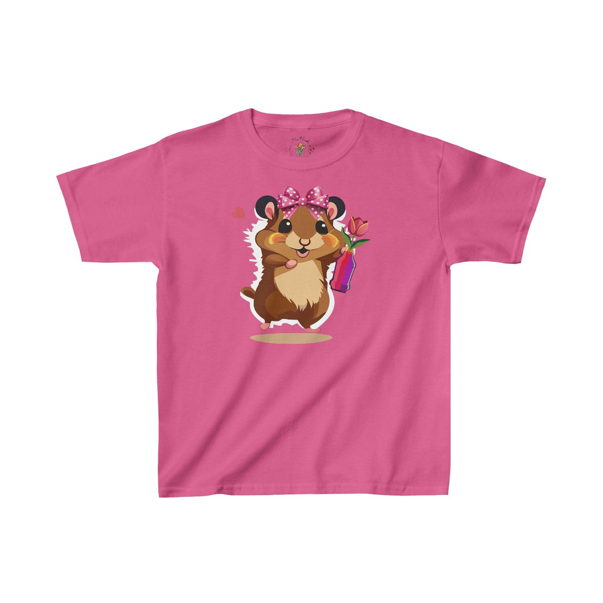 Girl Hammy with Tulip Kids Heavy Cottonâ„¢ Tee