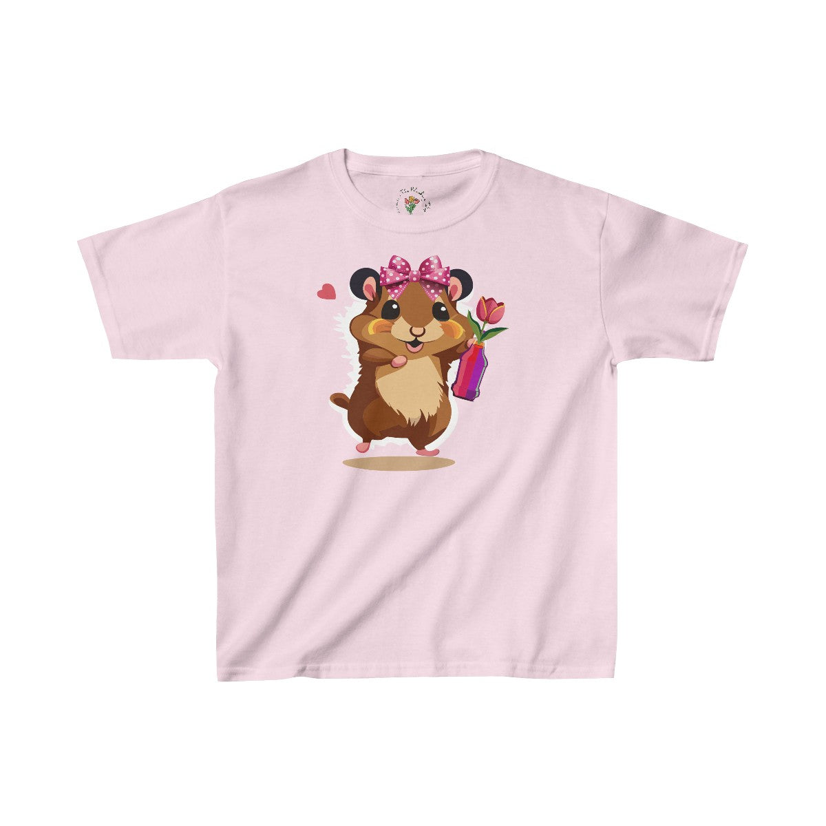 Girl Hammy with Tulip Kids Heavy Cottonâ„¢ Tee