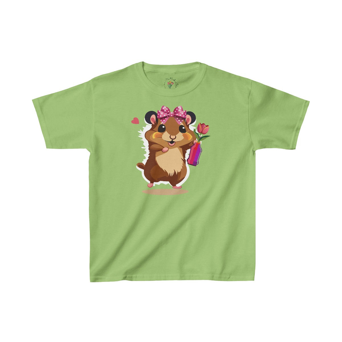 Girl Hammy with Tulip Kids Heavy Cottonâ„¢ Tee