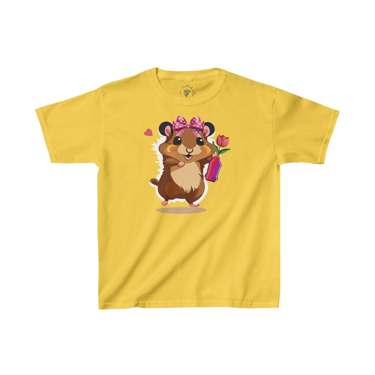 Girl Hammy with Tulip Kids Heavy Cottonâ„¢ Tee