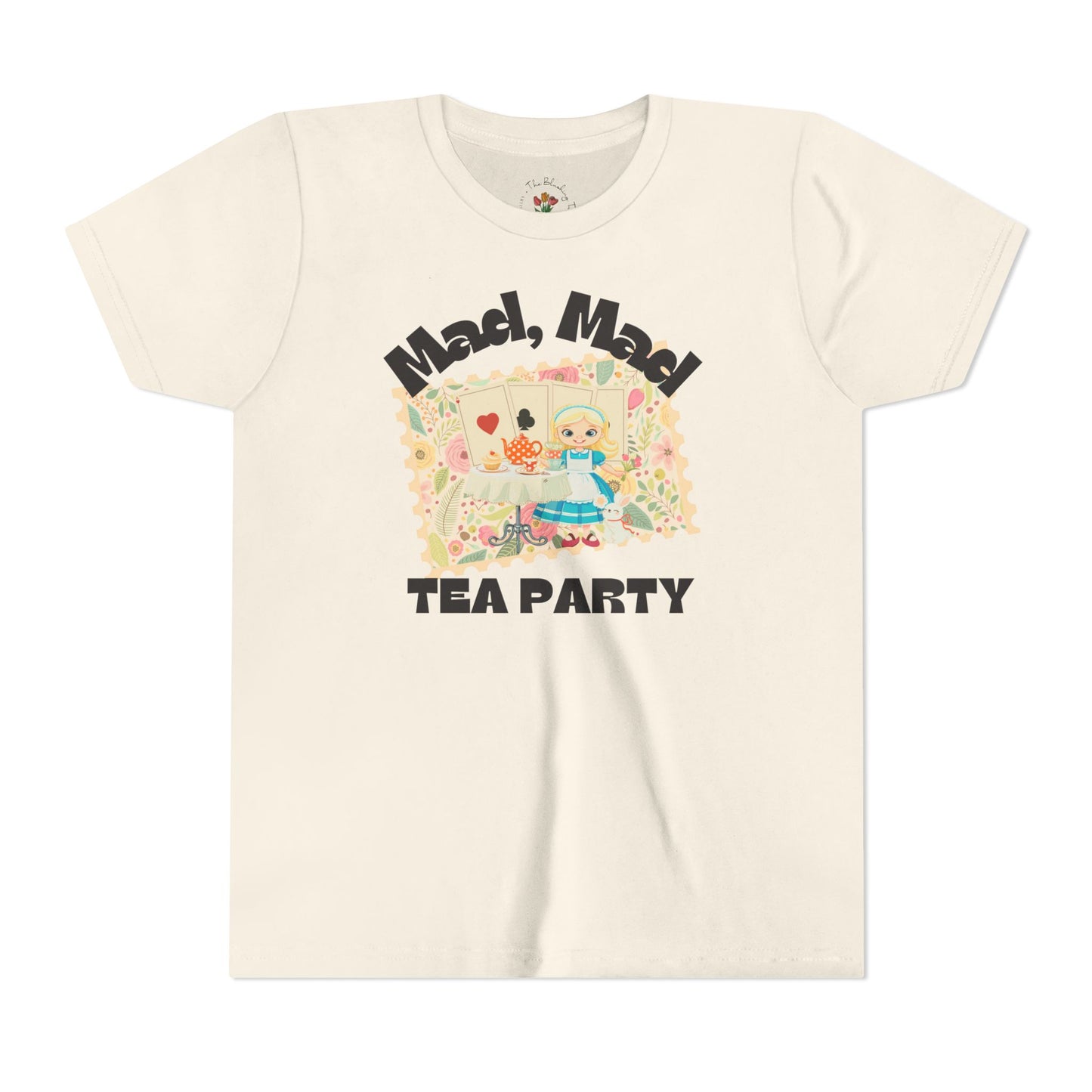 Wonderland Inspired Flower Youth Short Sleeve Tee