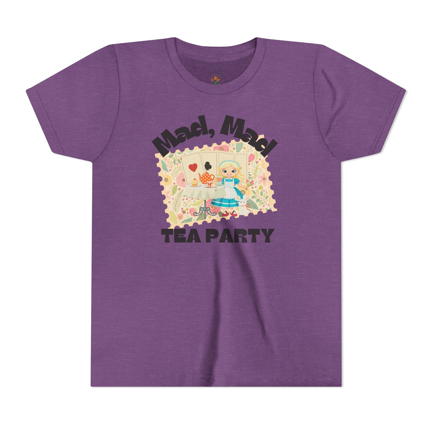 Wonderland Inspired Flower Youth Short Sleeve Tee