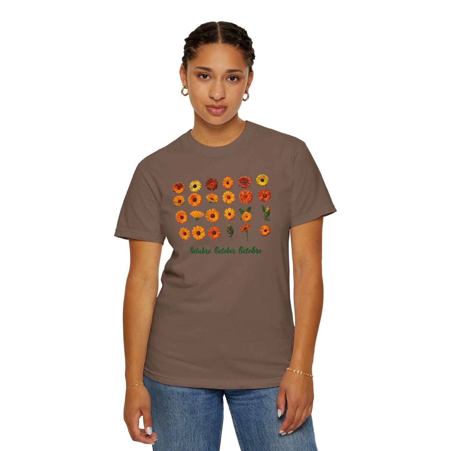 October Inspired Floral T-Shirt Featuring Marigolds