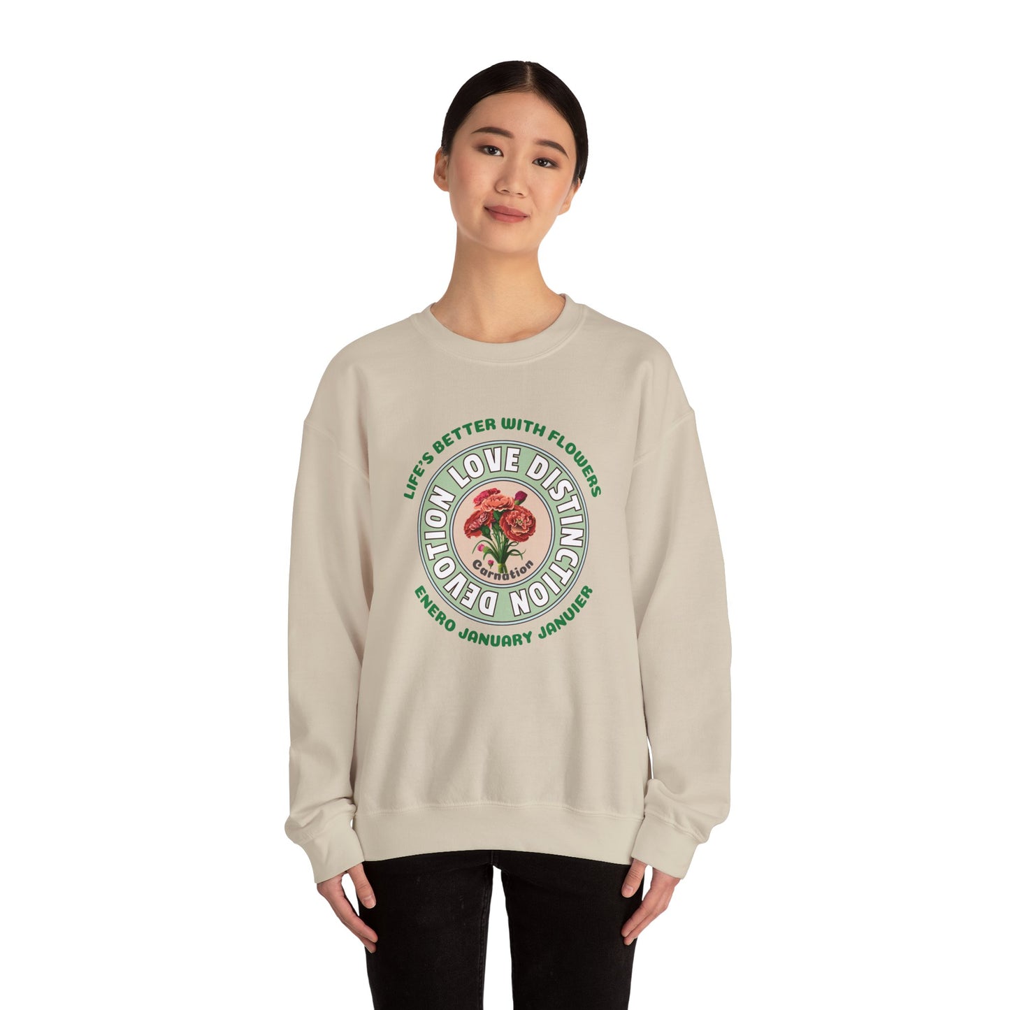 January Carnation Crew Neck Sweatshirt