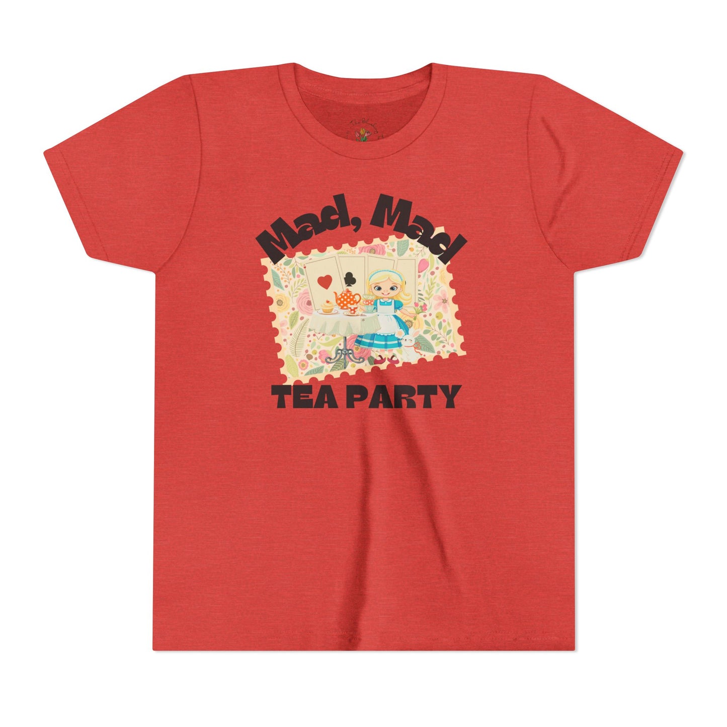 Wonderland Inspired Flower Youth Short Sleeve Tee