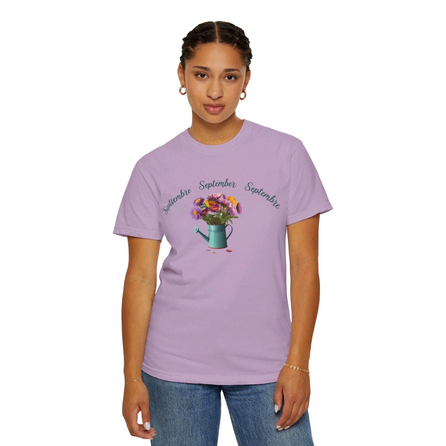 September Inspired Floral T-Shirt Featuring Aster Flowers