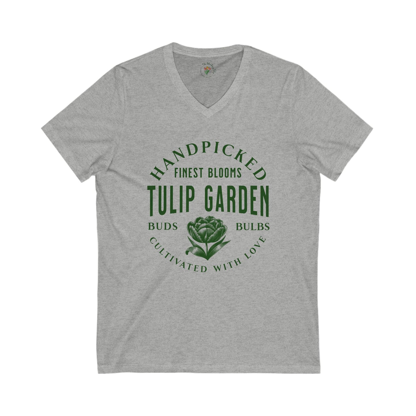 Cultivated With Care Floral Inspired Vintage Jersey Short Sleeve V-Neck Tee
