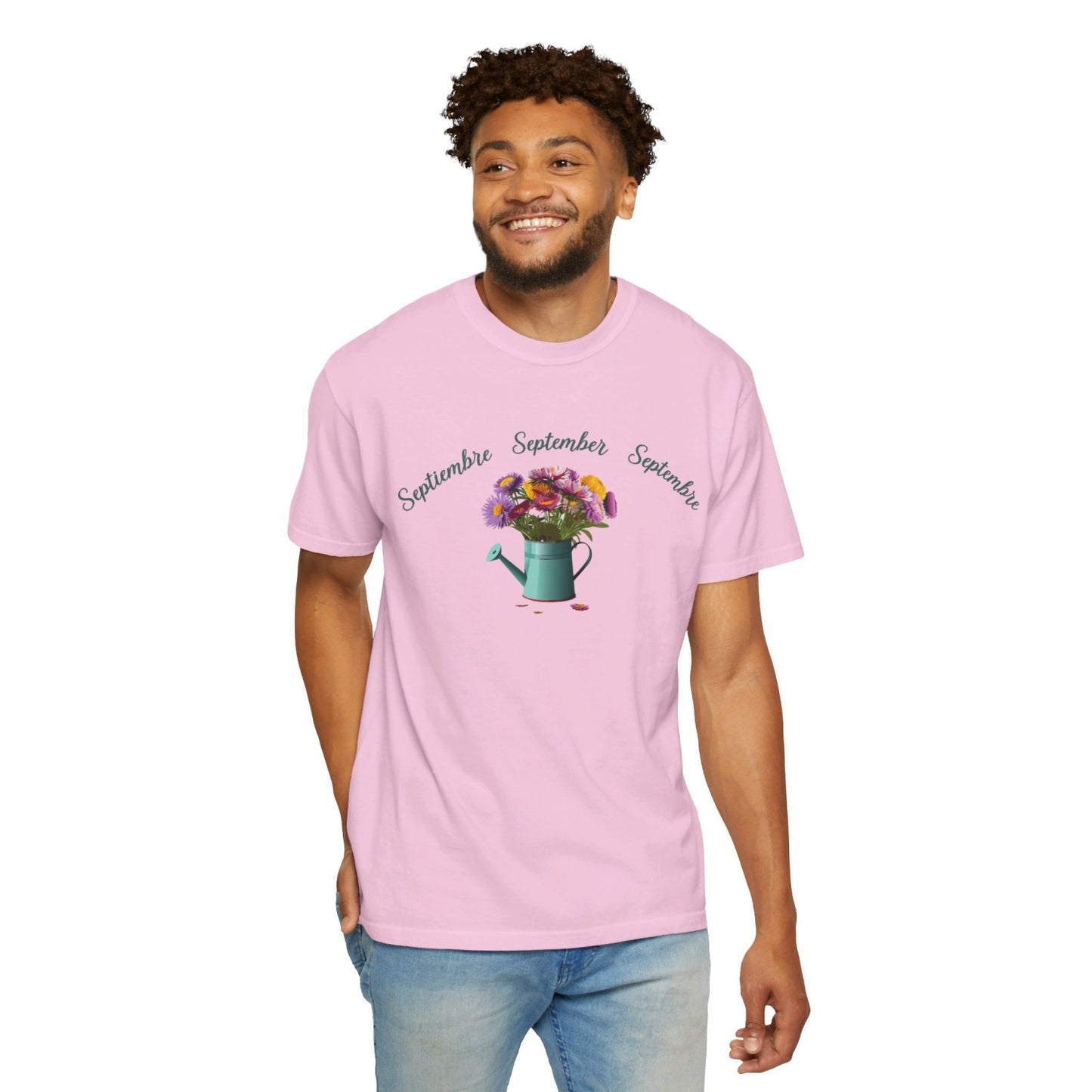 September Inspired Floral T-Shirt Featuring Aster Flowers