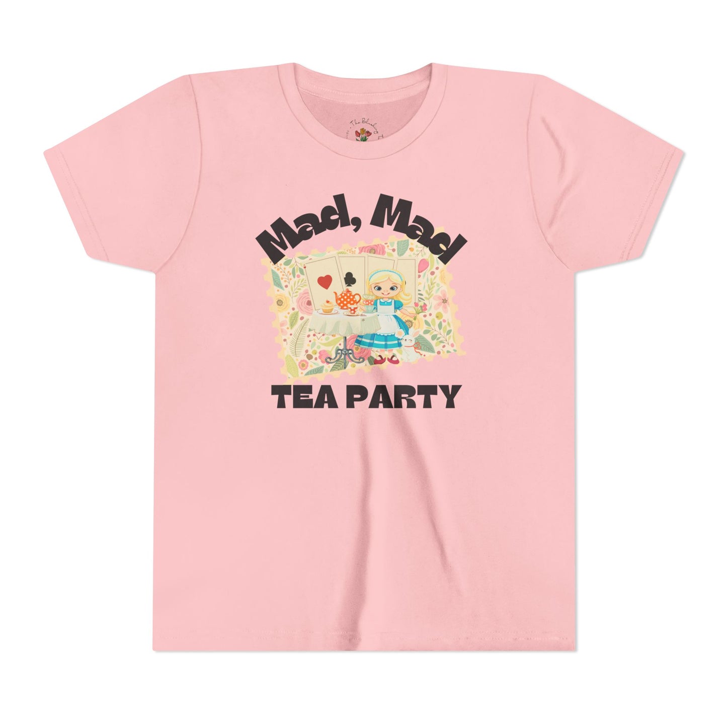 Wonderland Inspired Flower Youth Short Sleeve Tee