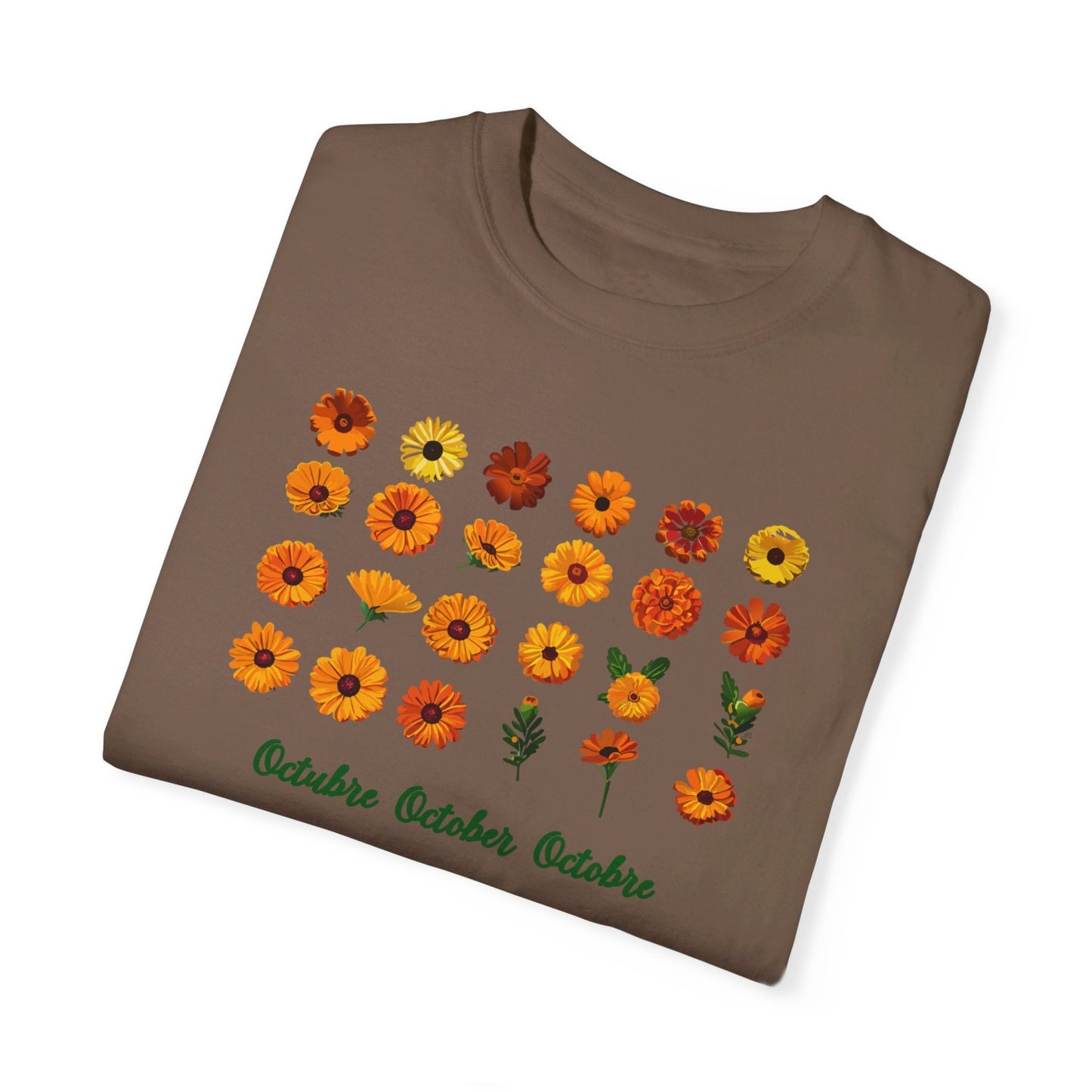 October Inspired Floral T-Shirt Featuring Marigolds