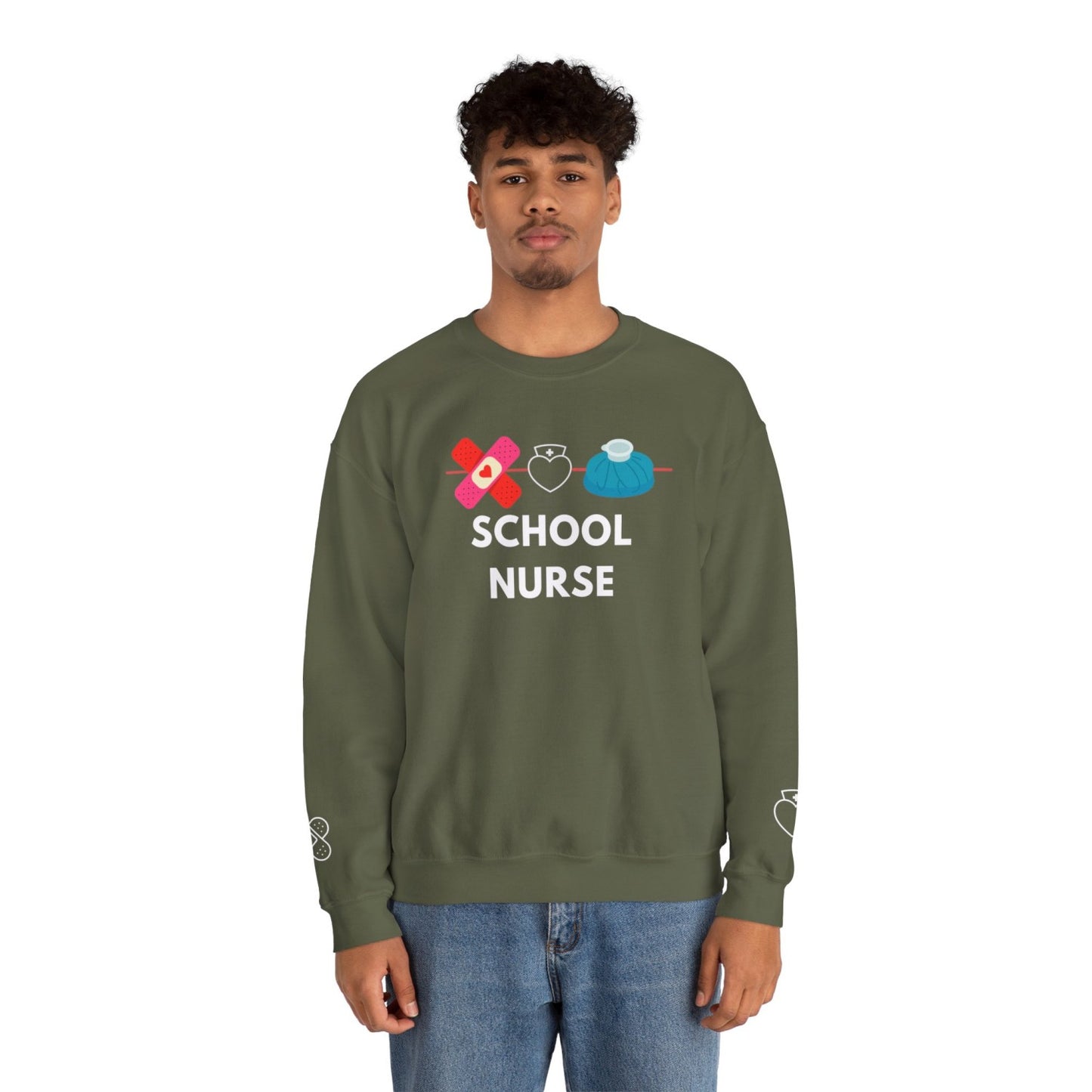 Comfy School Nurse Crewneck Sweatshirt