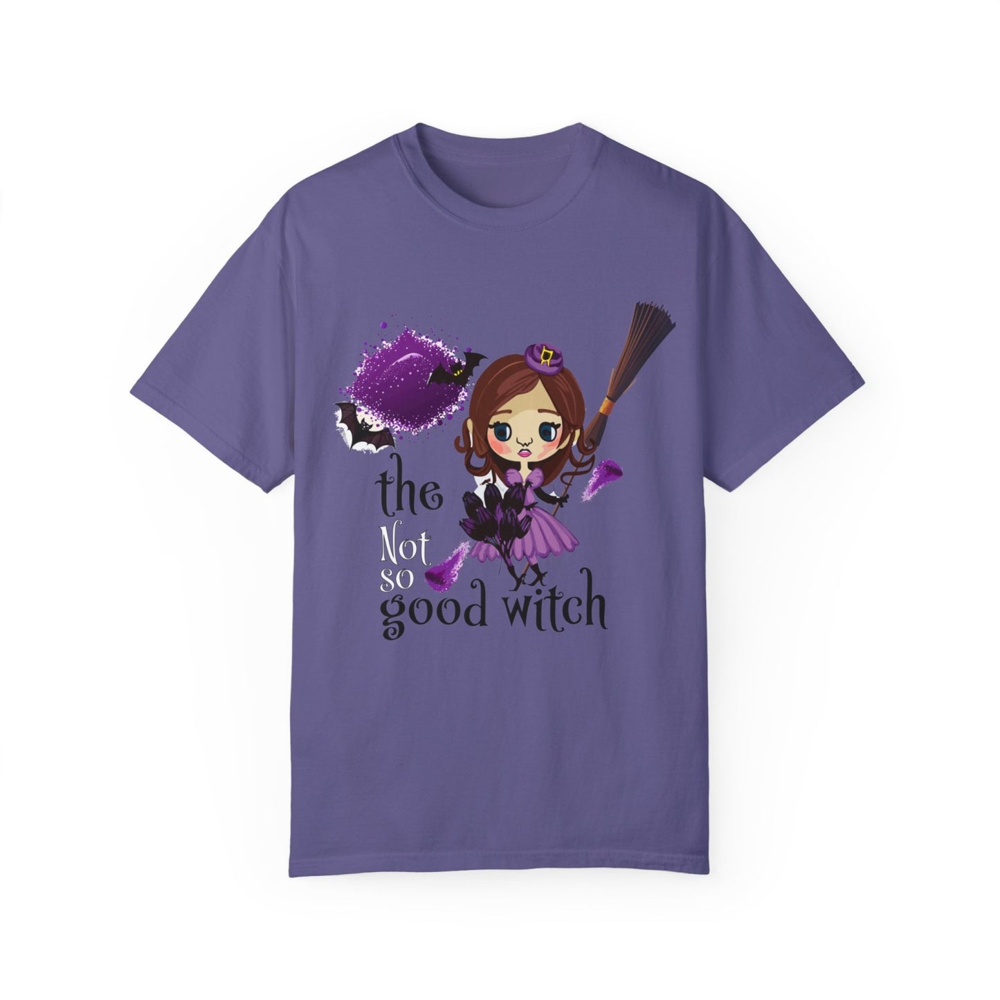 Vintage Inspired Halloween T-Shirt Featuring A Batty Witch