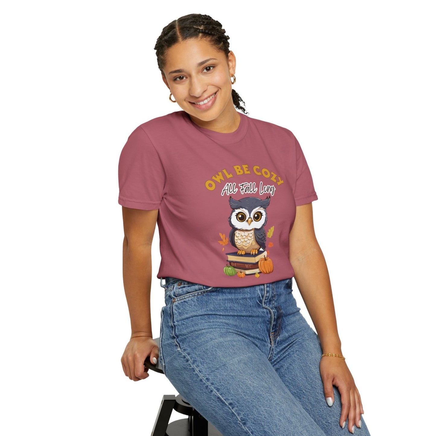 Comfy Fall Tee Featuring Smart Owl