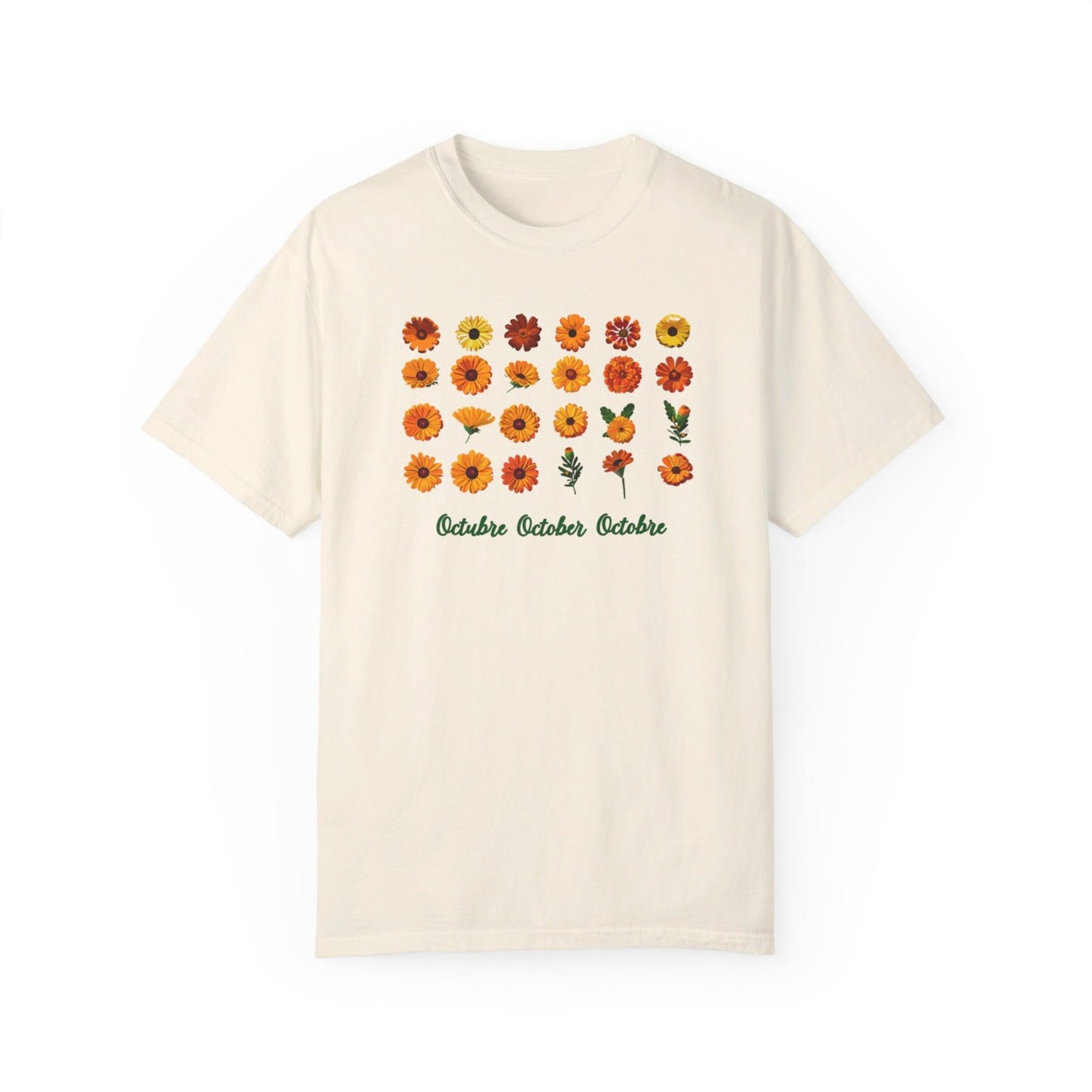 October Inspired Floral T-Shirt Featuring Marigolds