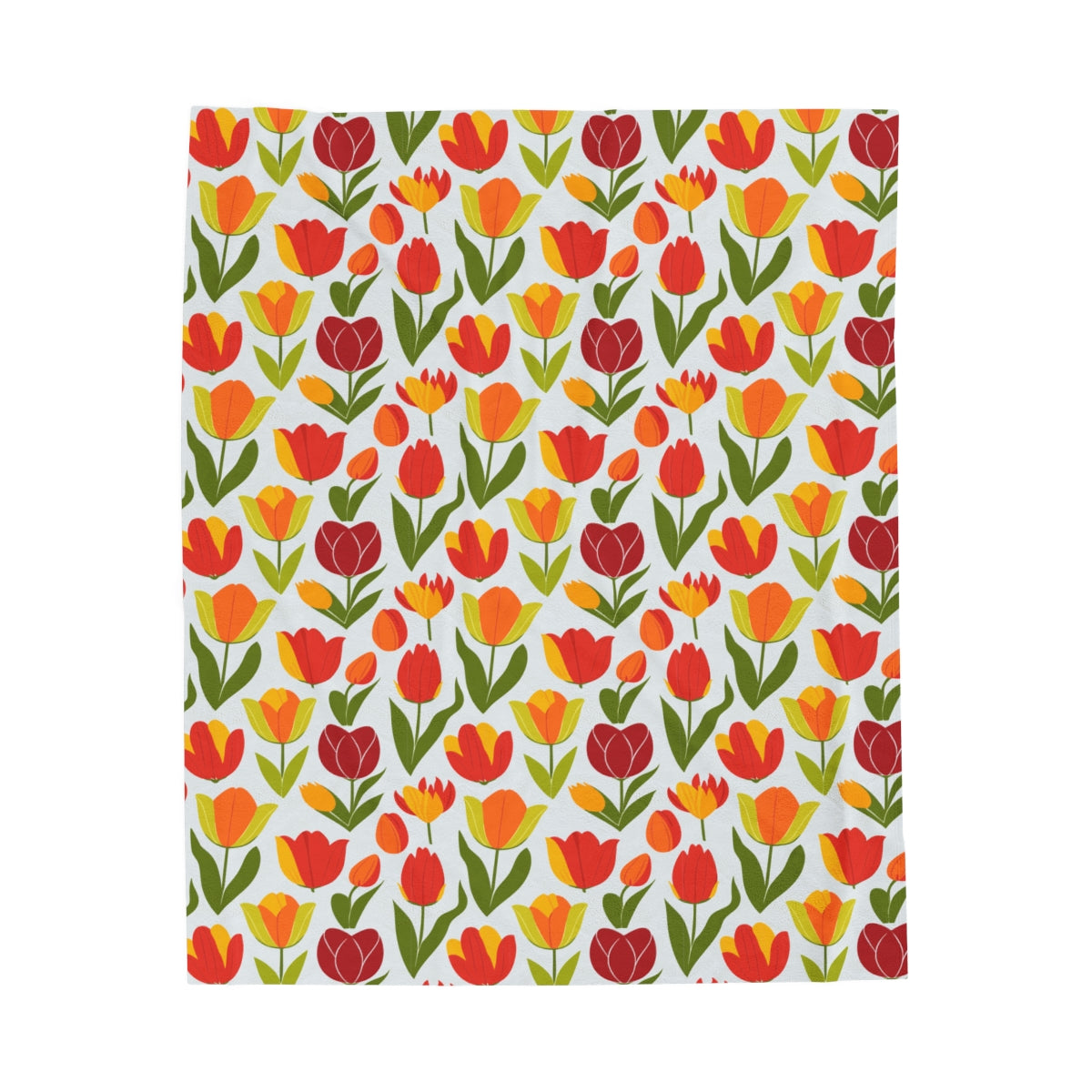 Velveteen Plush Blanket with Cozy Tulip Festival Design