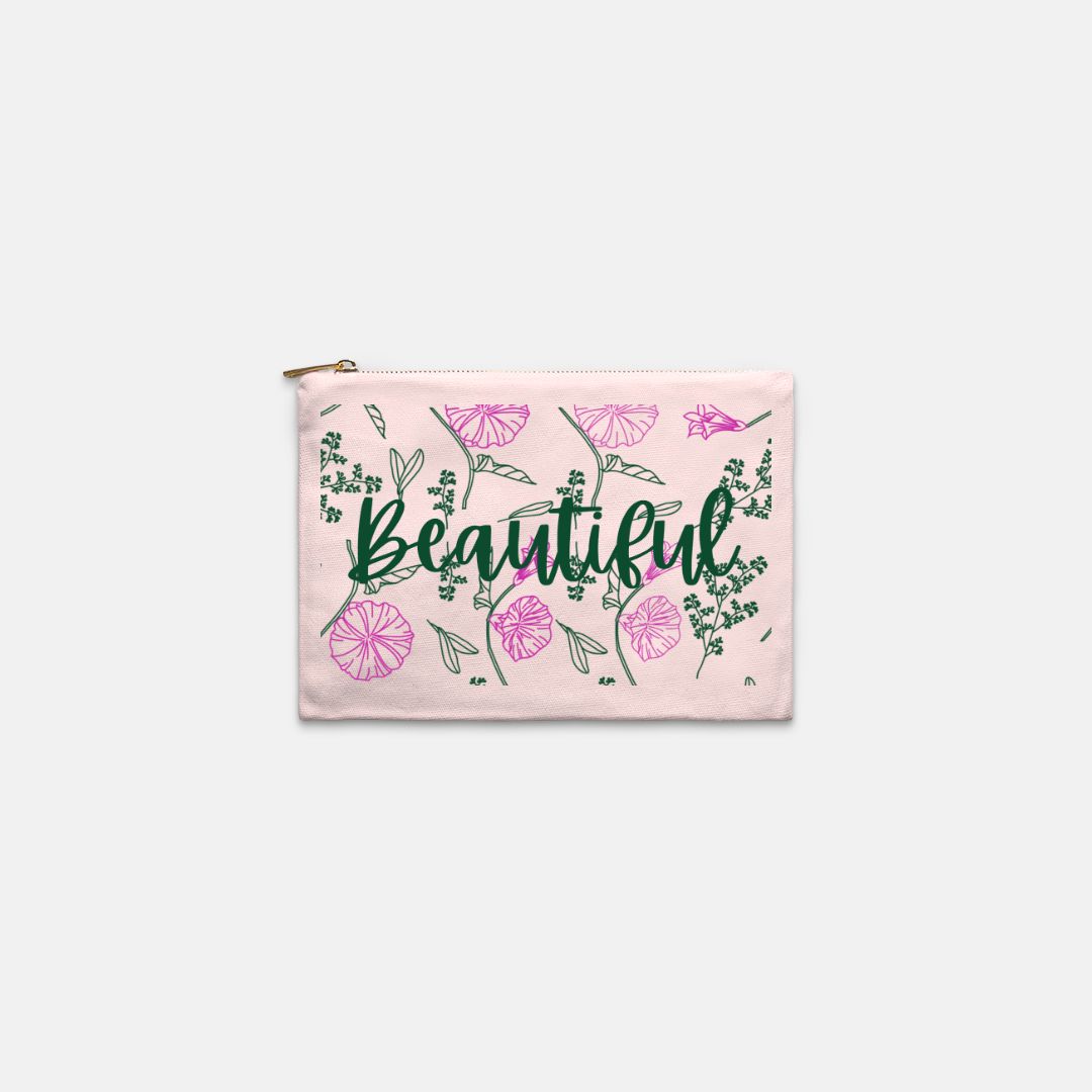 Whimsical Floral Cosmetic Bag