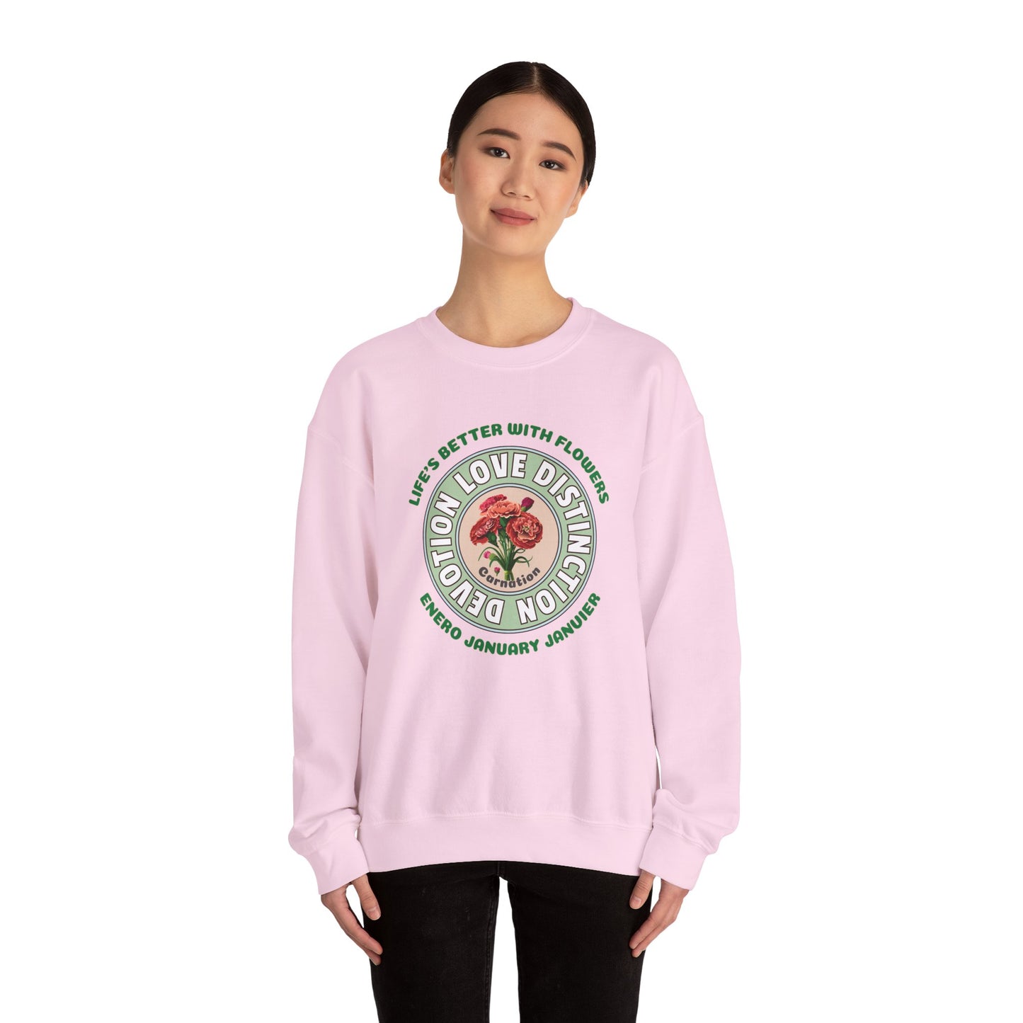 January Carnation Crew Neck Sweatshirt