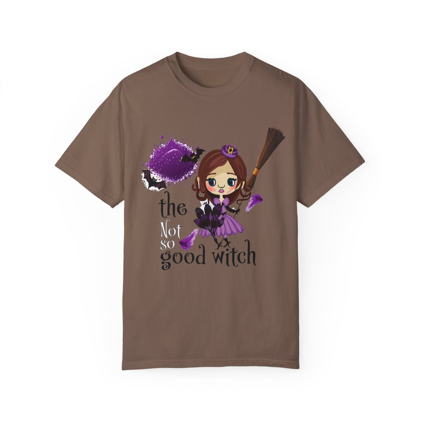 Vintage Inspired Halloween T-Shirt Featuring A Batty Witch