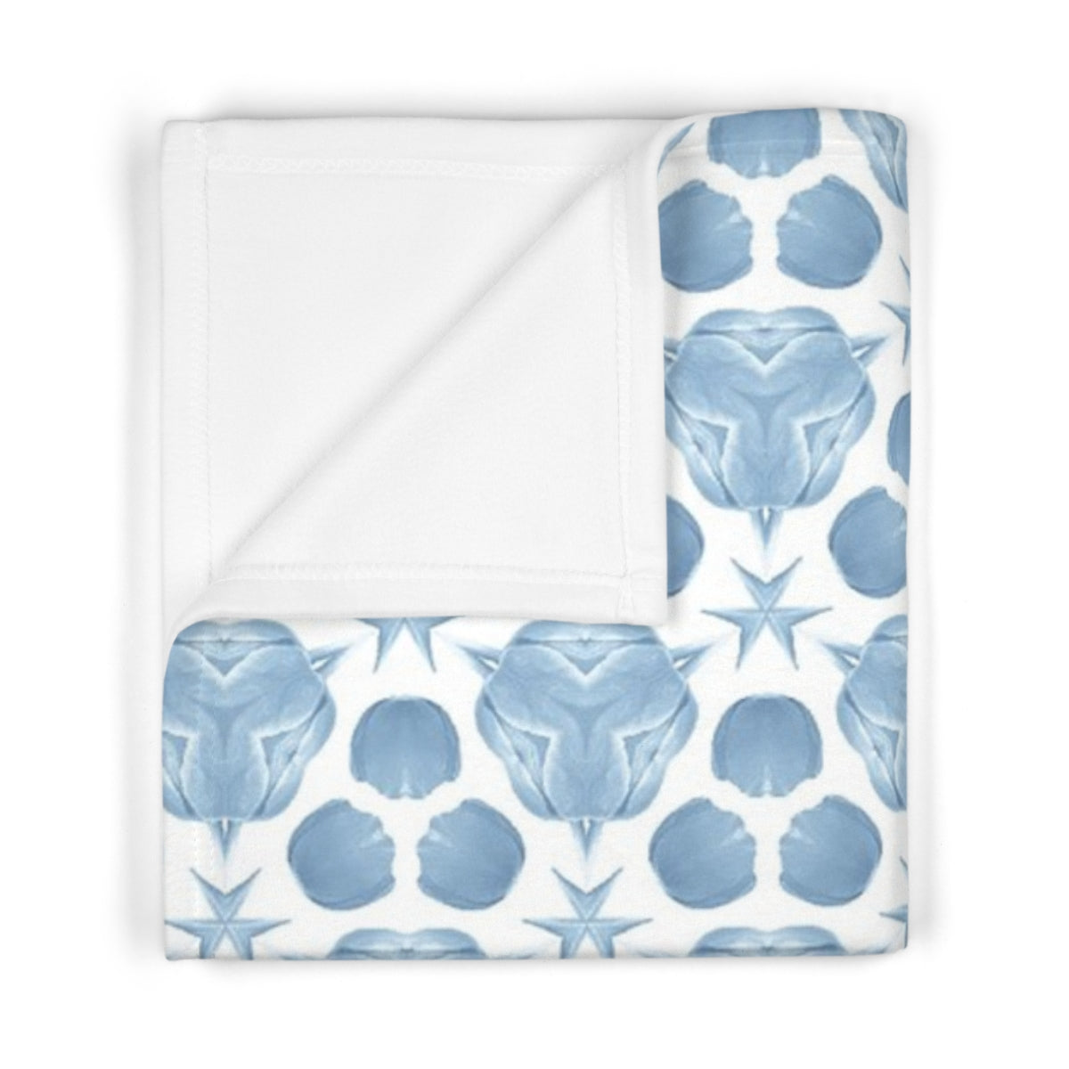 Soft Fleece Baby Blanket with Baby Blue Tulips