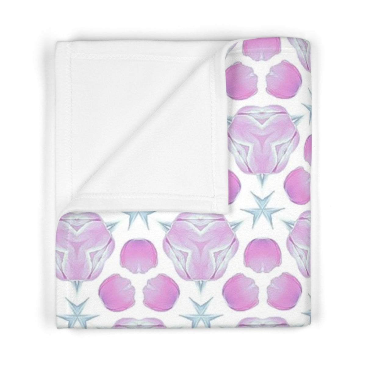Soft Fleece Baby Blanket with Lavender Tulips