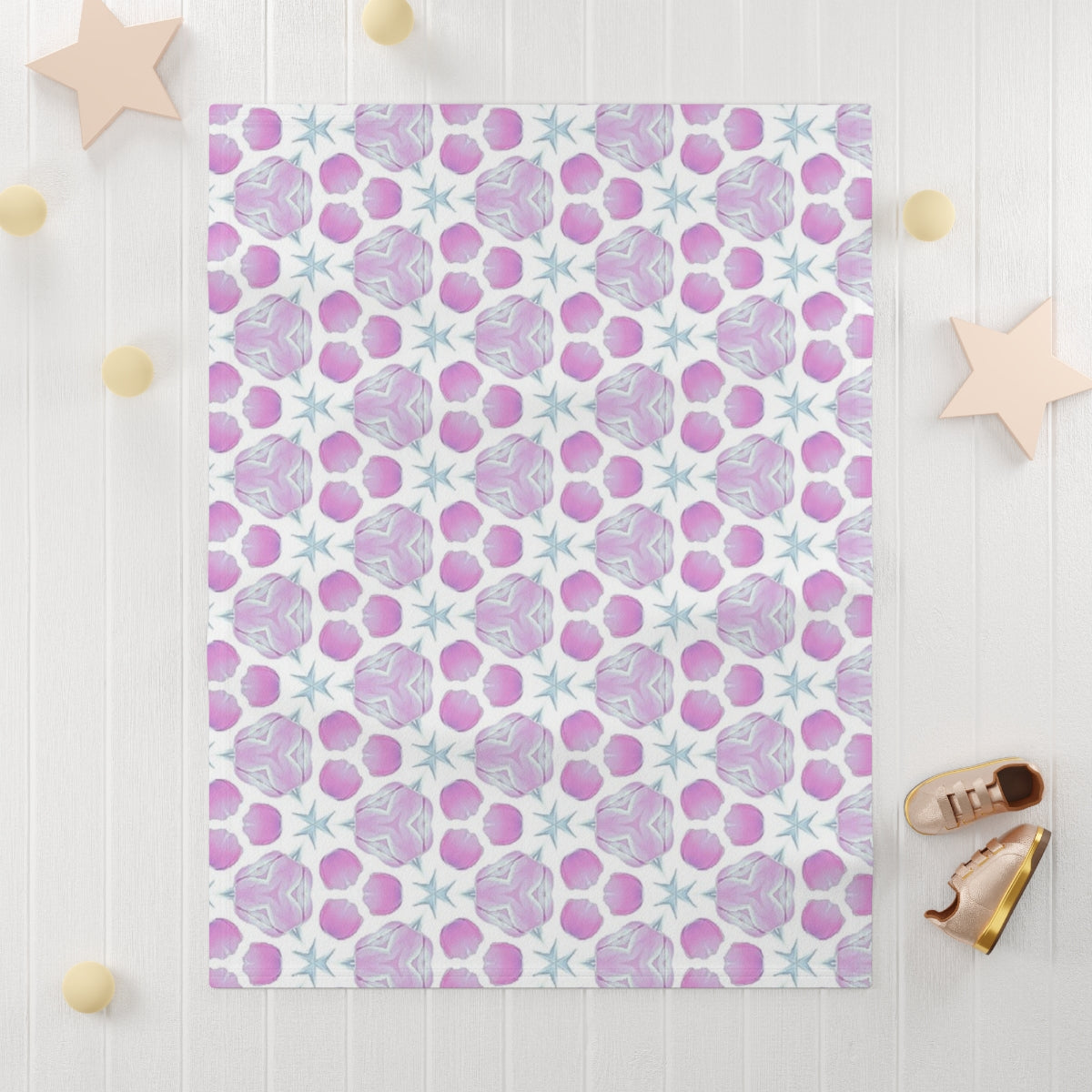 Soft Fleece Baby Blanket with Lavender Tulips