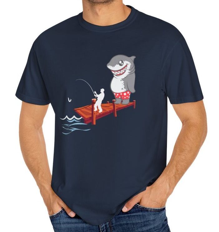 Reel in some laughs this summer with our men's cotton t-shirt, featuring a hilarious fishing design thatâ€™s sure to be a catch!