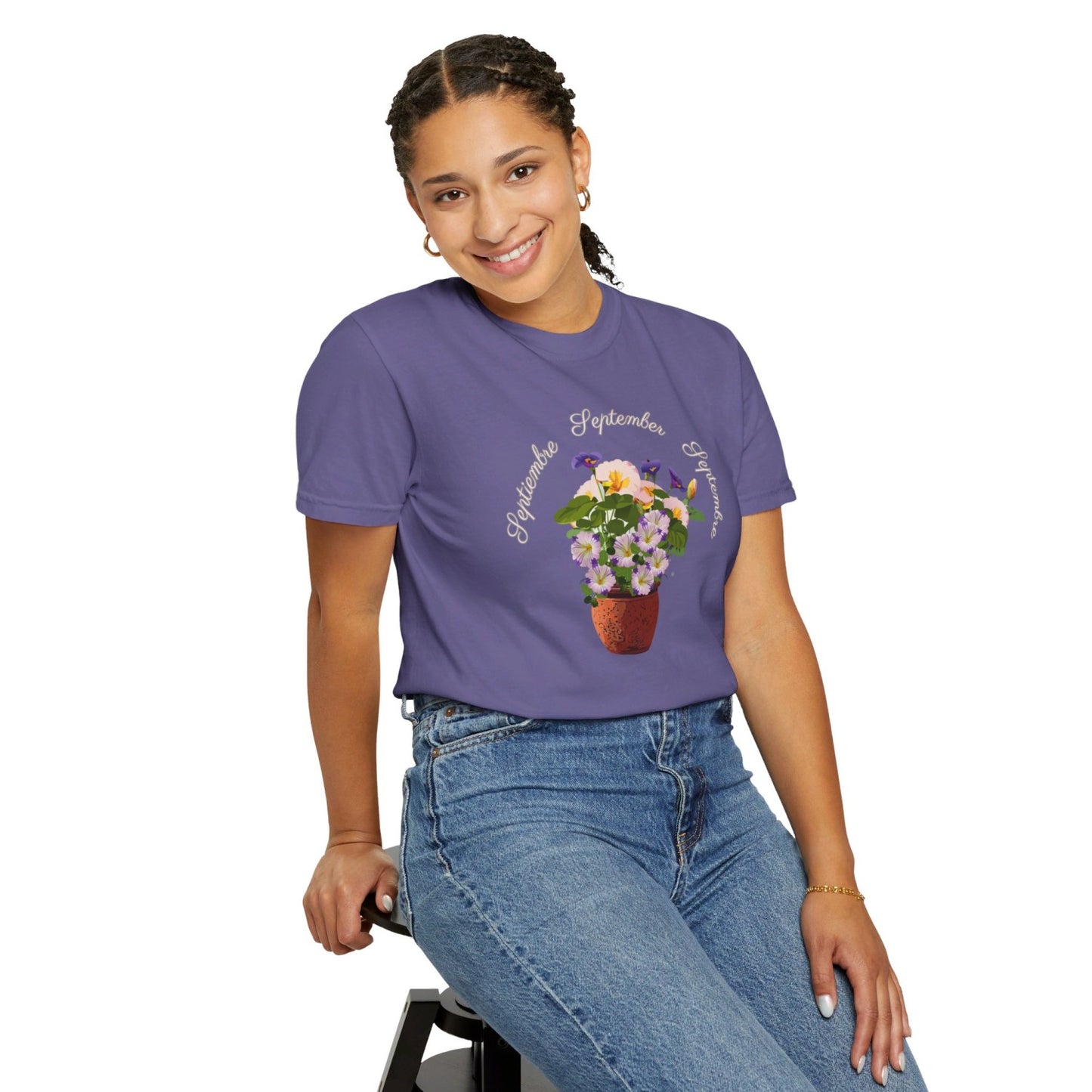 September Inspired Floral T-Shirt Featuring Morning Glories