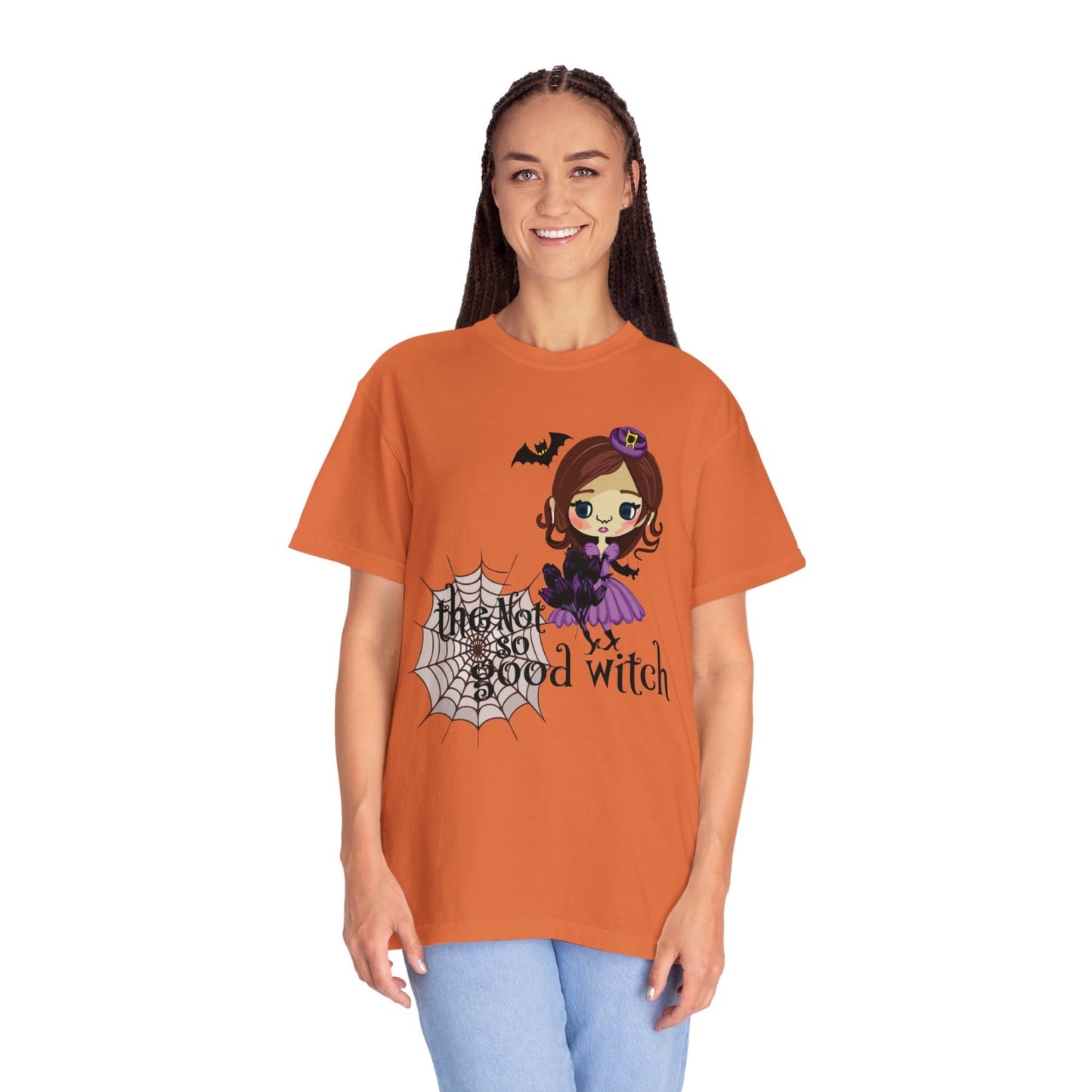 Vintage Inspired Halloween T-Shirt Featuring A Naughty Witch