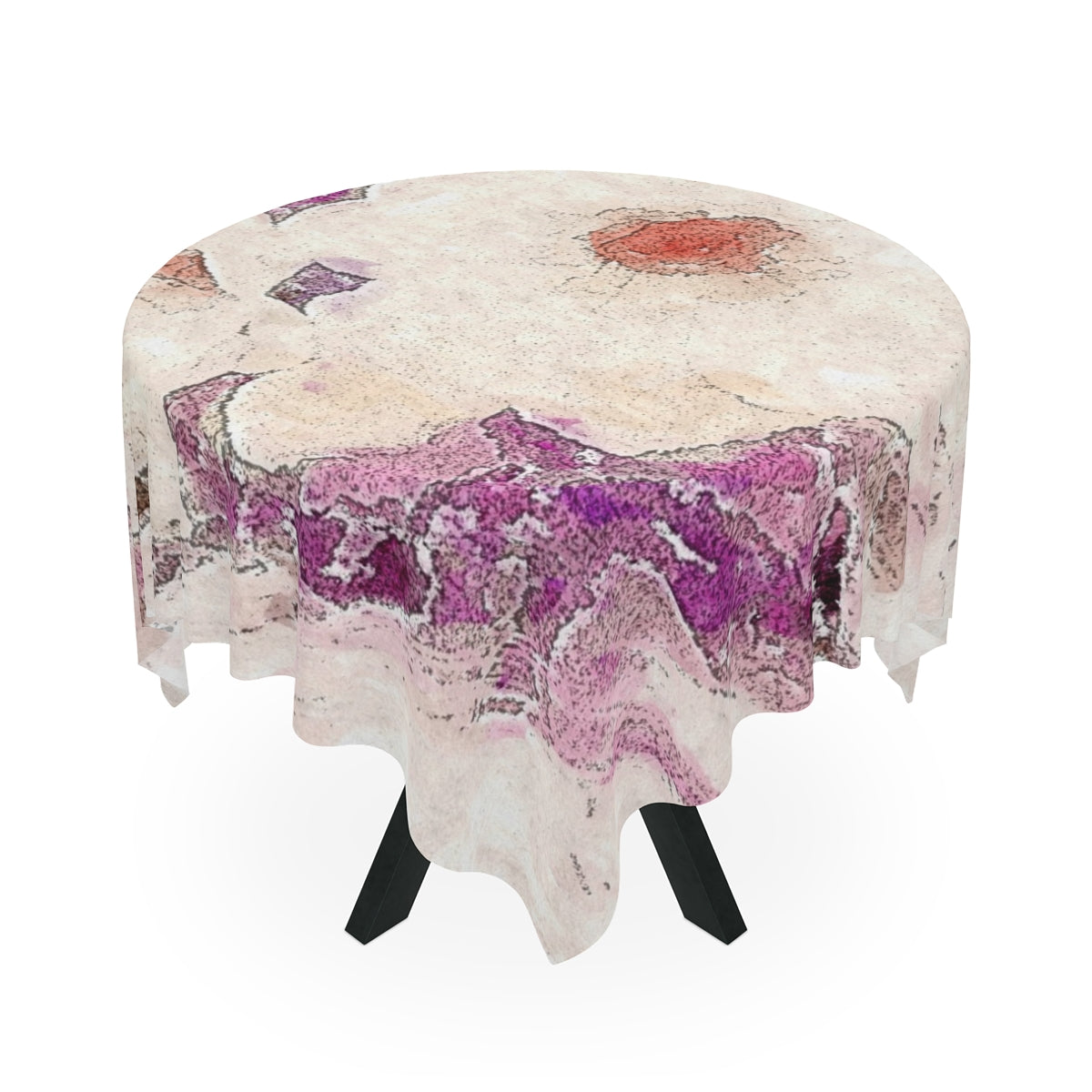Stylish Lavender Floral Tablecloth Watercolor Style