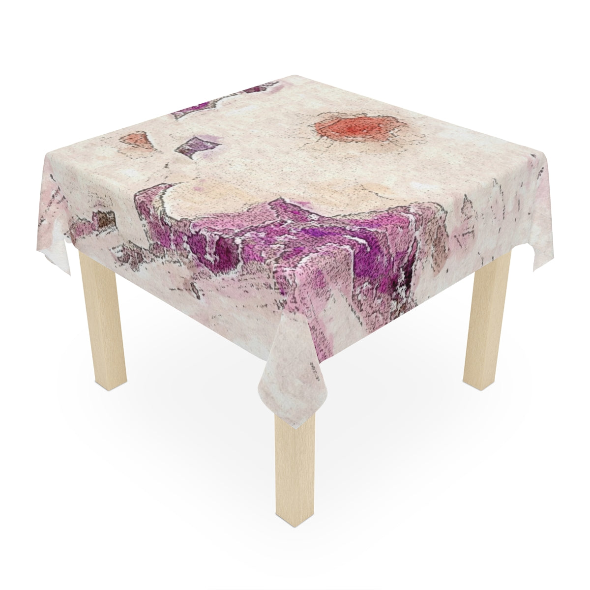 Stylish Lavender Floral Tablecloth Watercolor Style