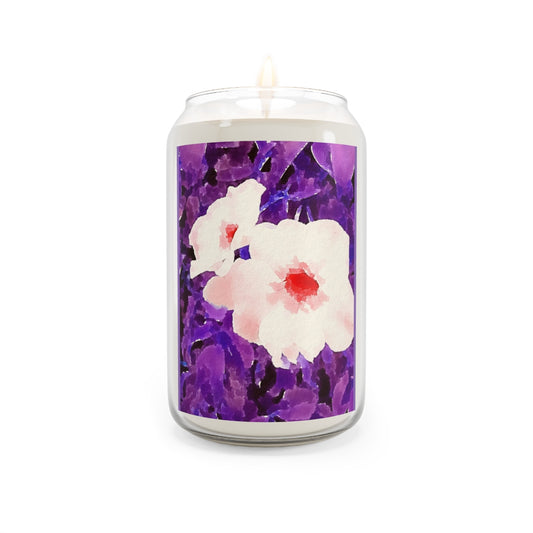 Purple Floral Vanilla-Scented Candle