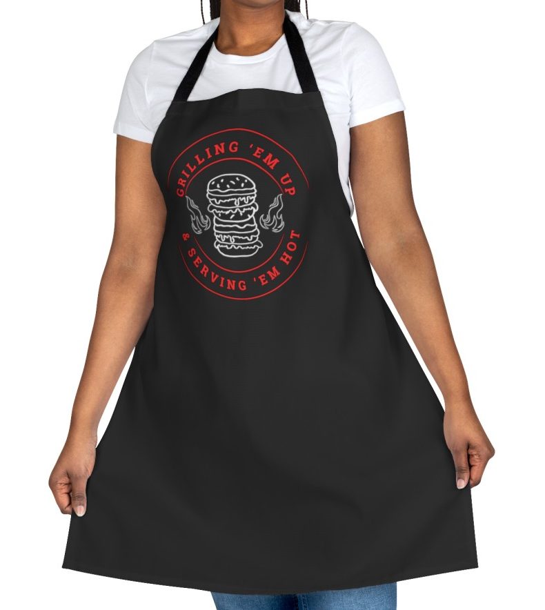 Stylish Black Apron for Dads and Grilling Fans