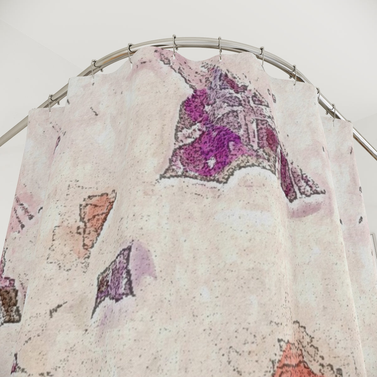 Lavender Floral Shower Curtain in Watercolor Style