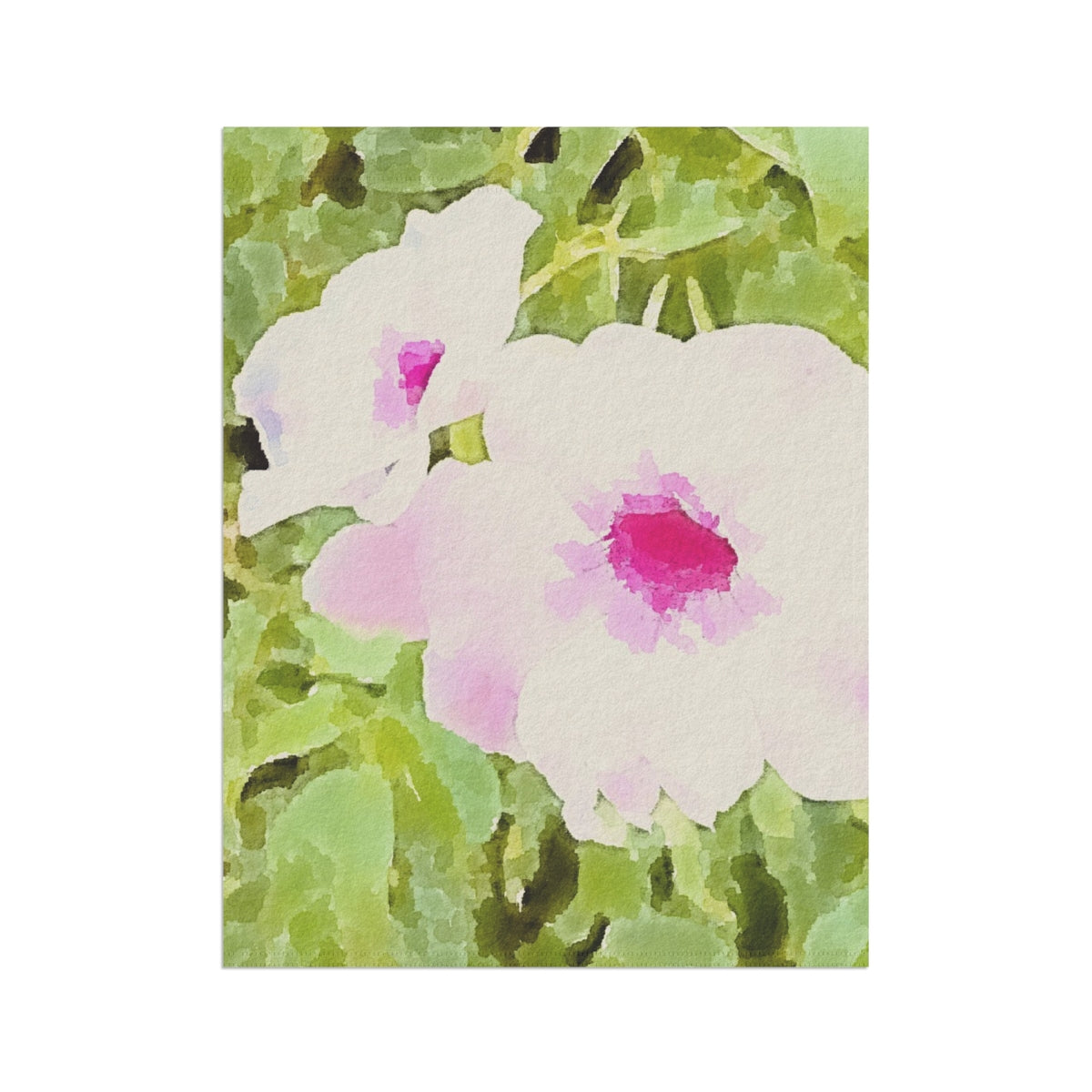 Chic Green Floral Garden Banner in Watercolor Design