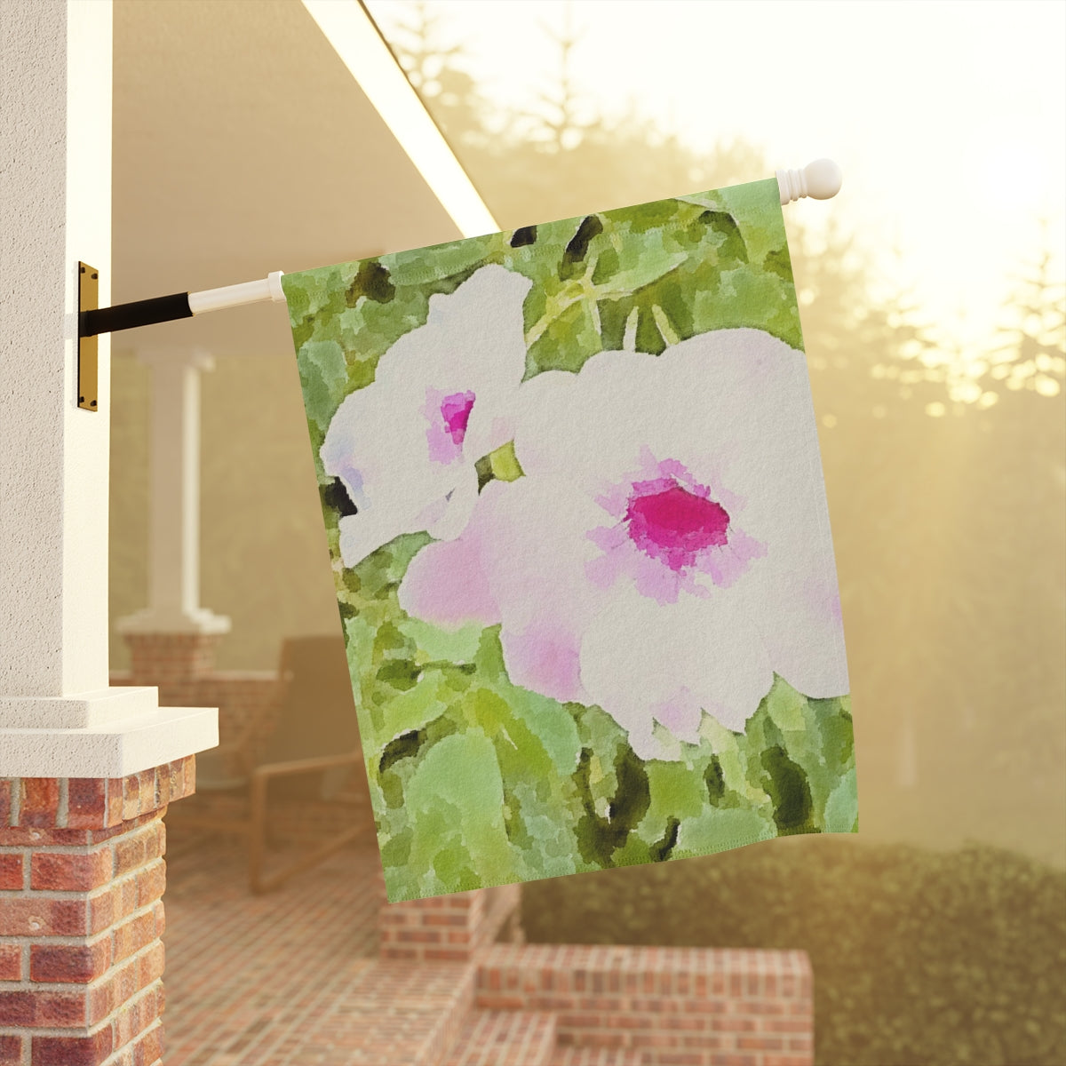 Chic Green Floral Garden Banner in Watercolor Design