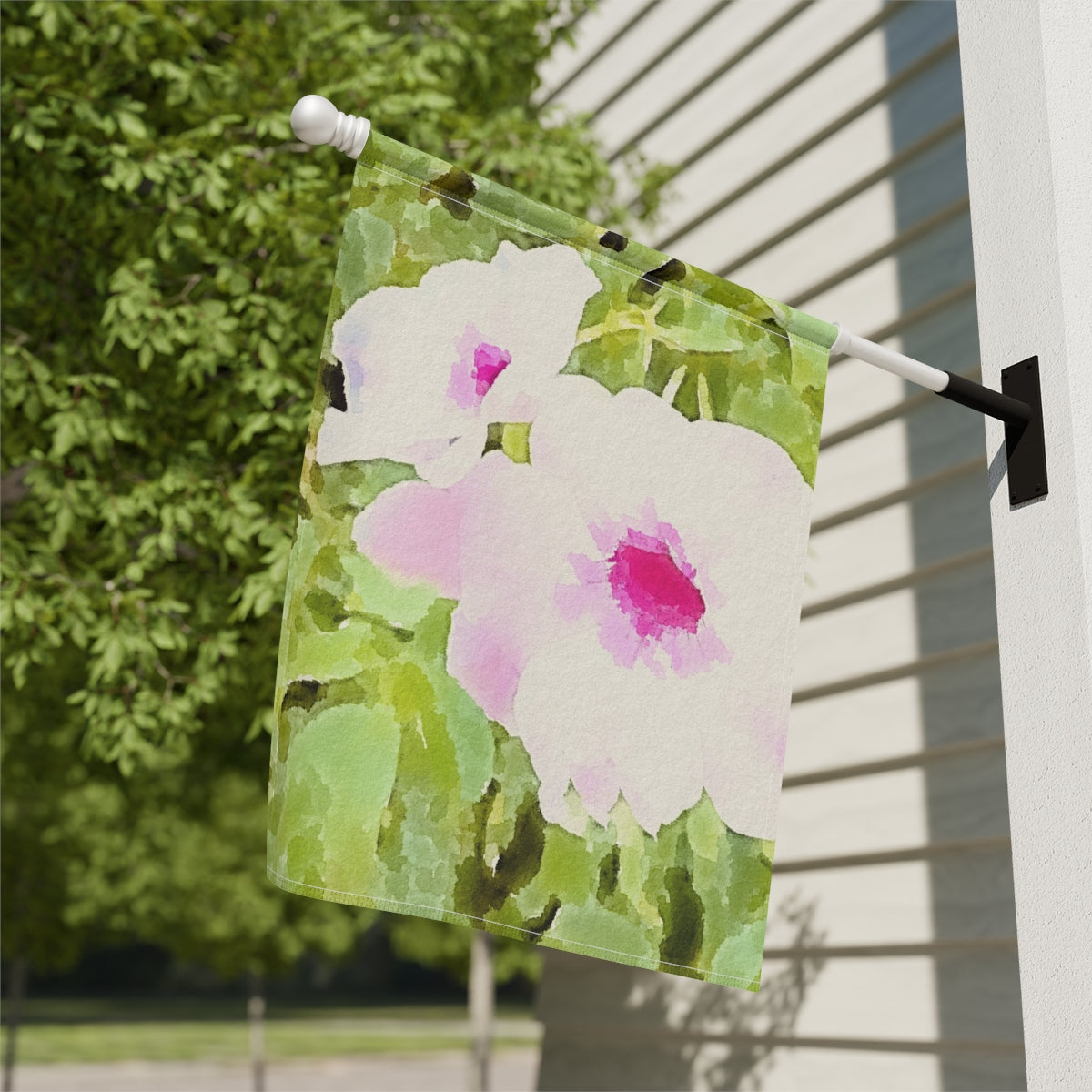 Chic Green Floral Garden Banner in Watercolor Design