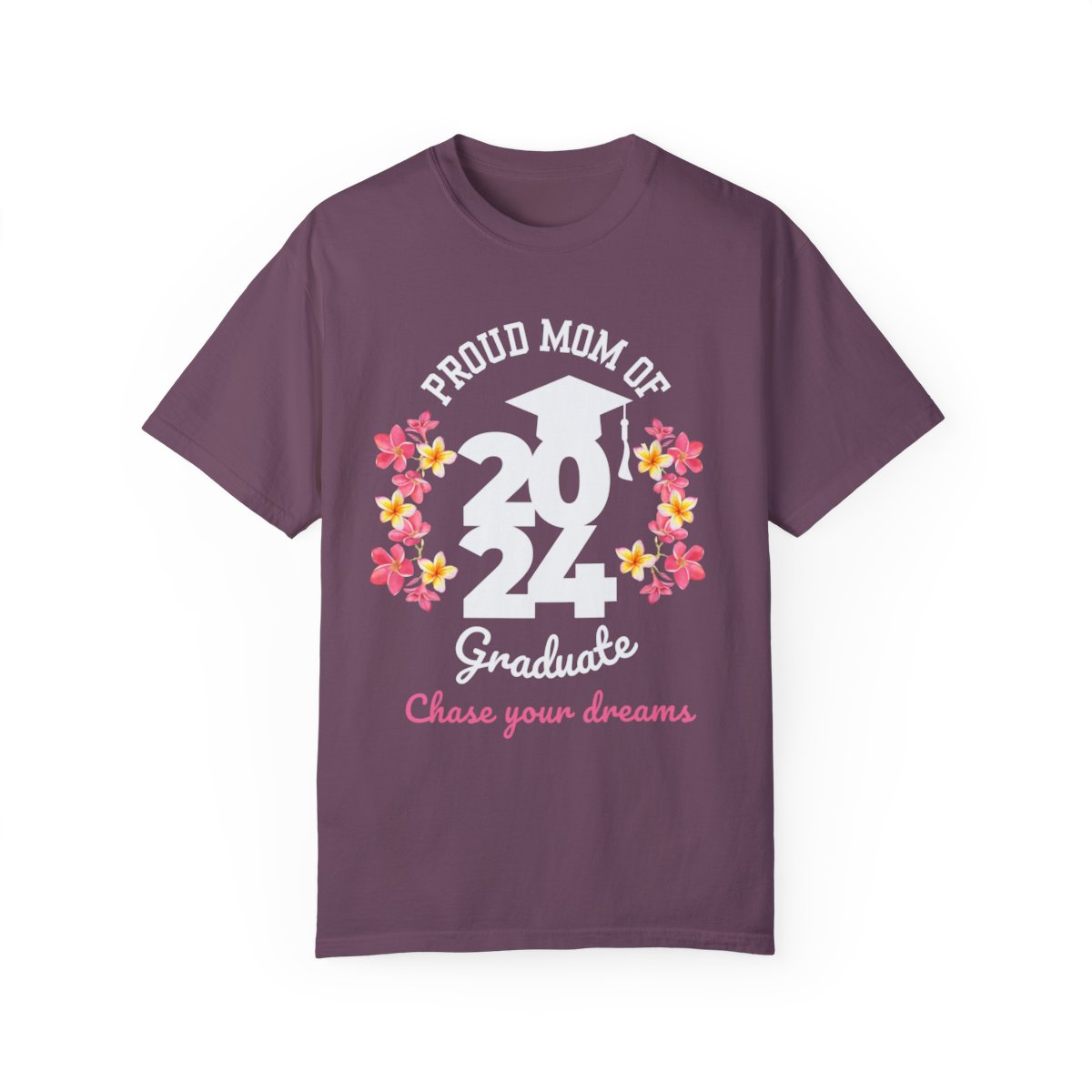 2024 Graduate Proud Mom Comfy T-shirt with Light Letters
