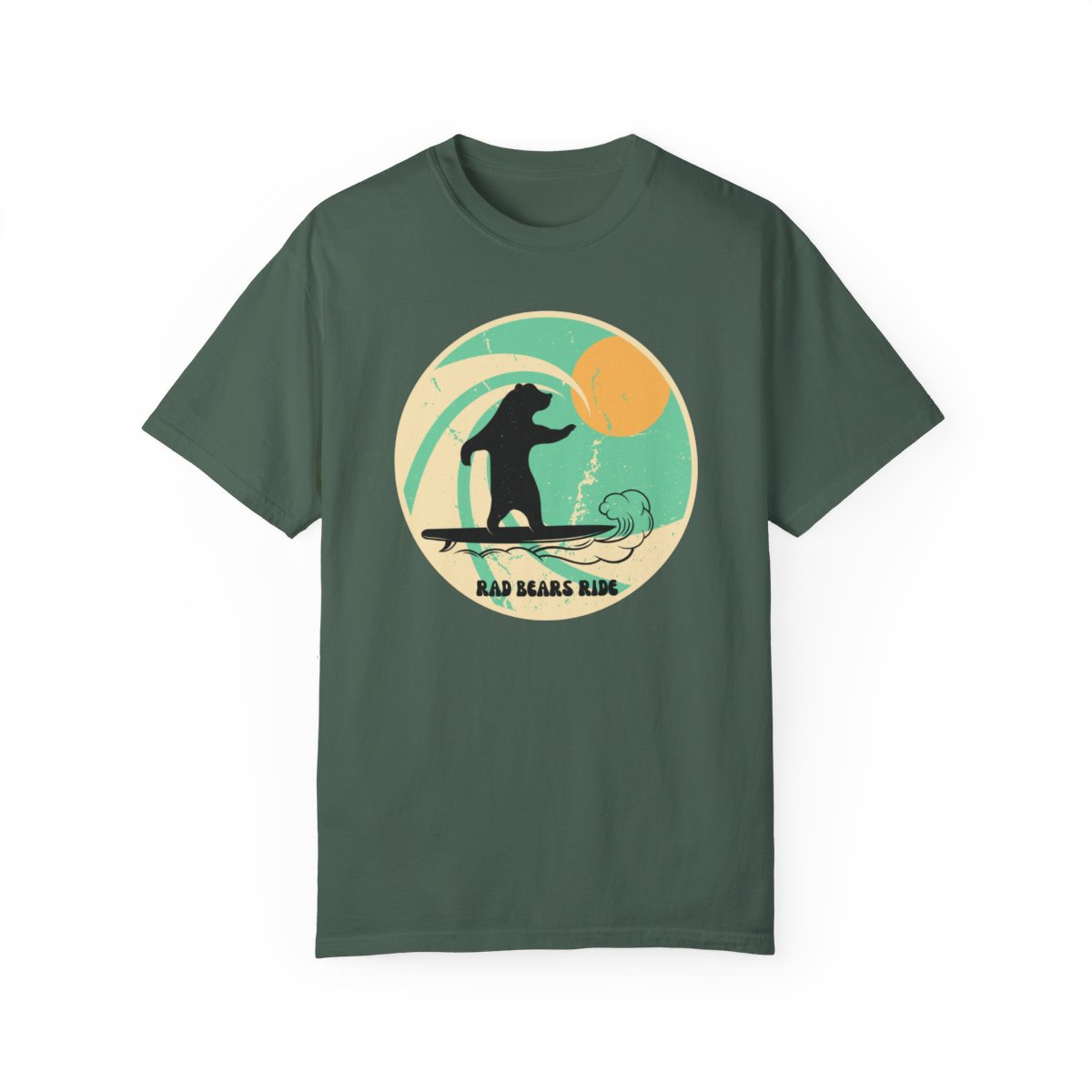 Gnarly Surfer Themed T-shirt Featuring Bear with Cool Phrase