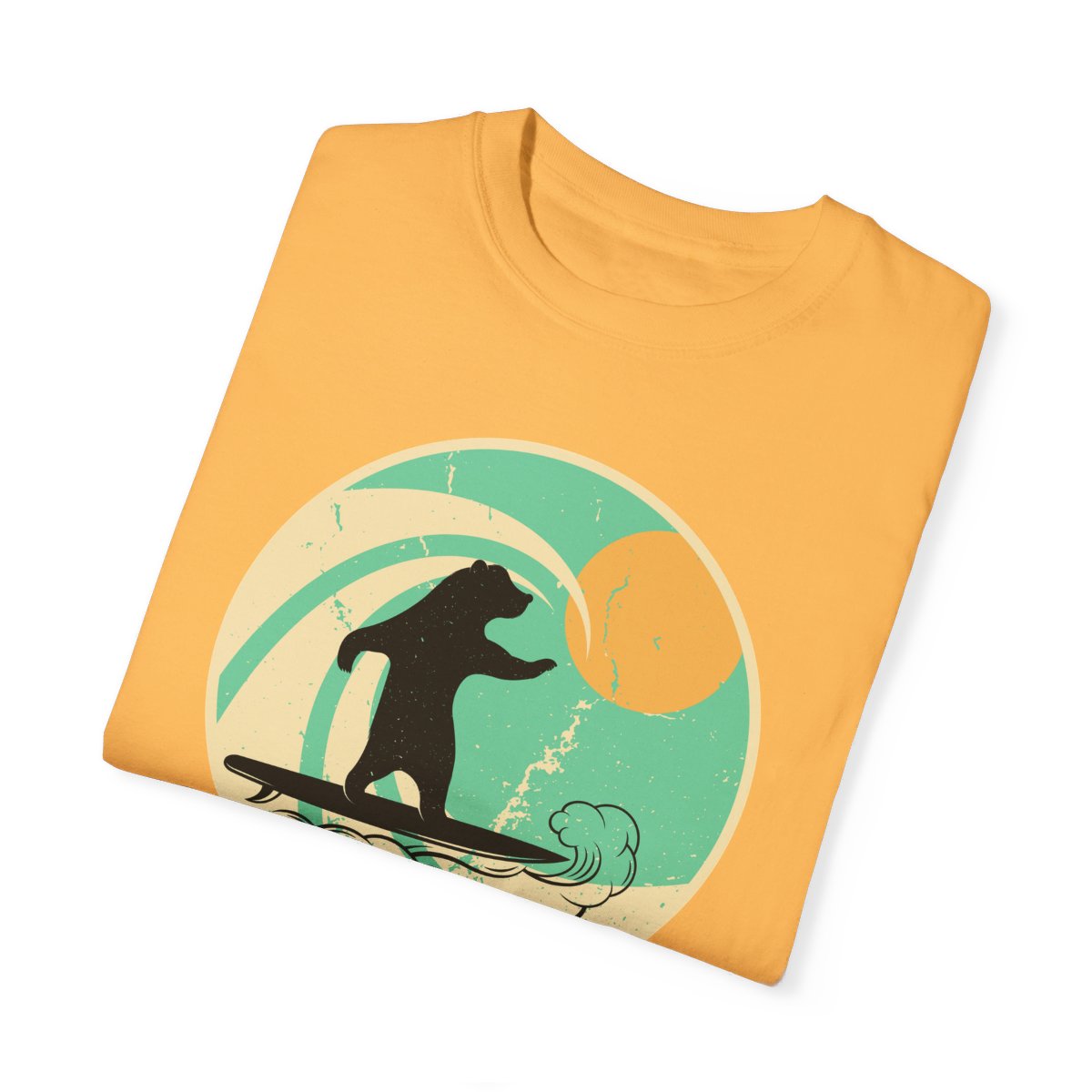 Gnarly Surfer Themed T-shirt Featuring Bear with Cool Phrase